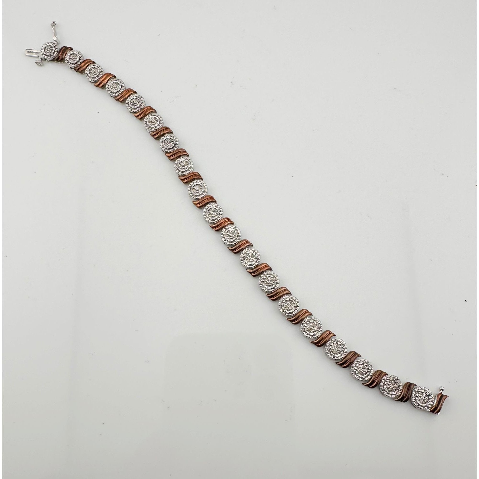 Other Beautiful Rose Gold Overlaying Sterling Diamond Bracelet Size ONE SIZE - 4 Thumbnail