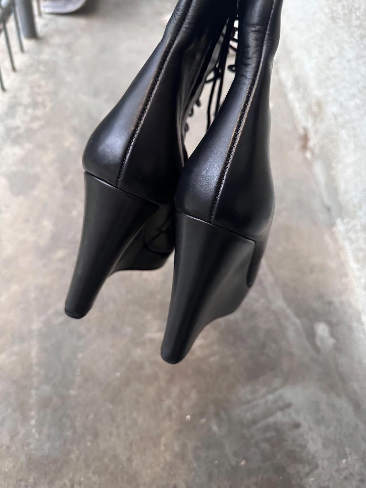 Jil Sander Jil Sander FW 2006 killer black laced up wedge-heel boots Size US 8.5 / IT 38.5 - 6 Thumbnail