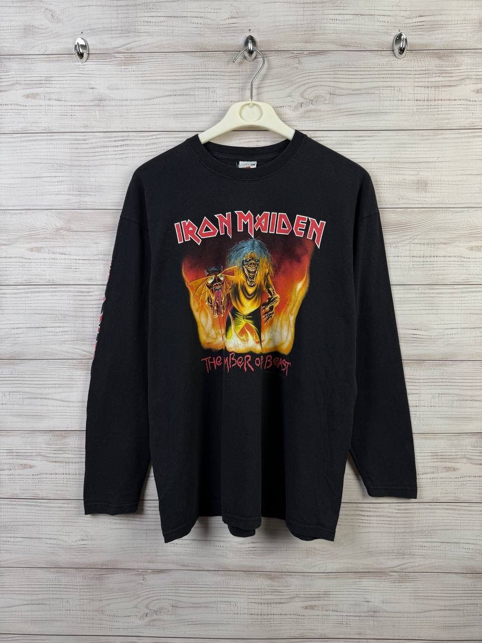 Iron Maiden Vintage Iron Maiden Long Sleeve Longsleeve Rock Band Size US M / EU 48-50 / 2 - 1 Thumbnail