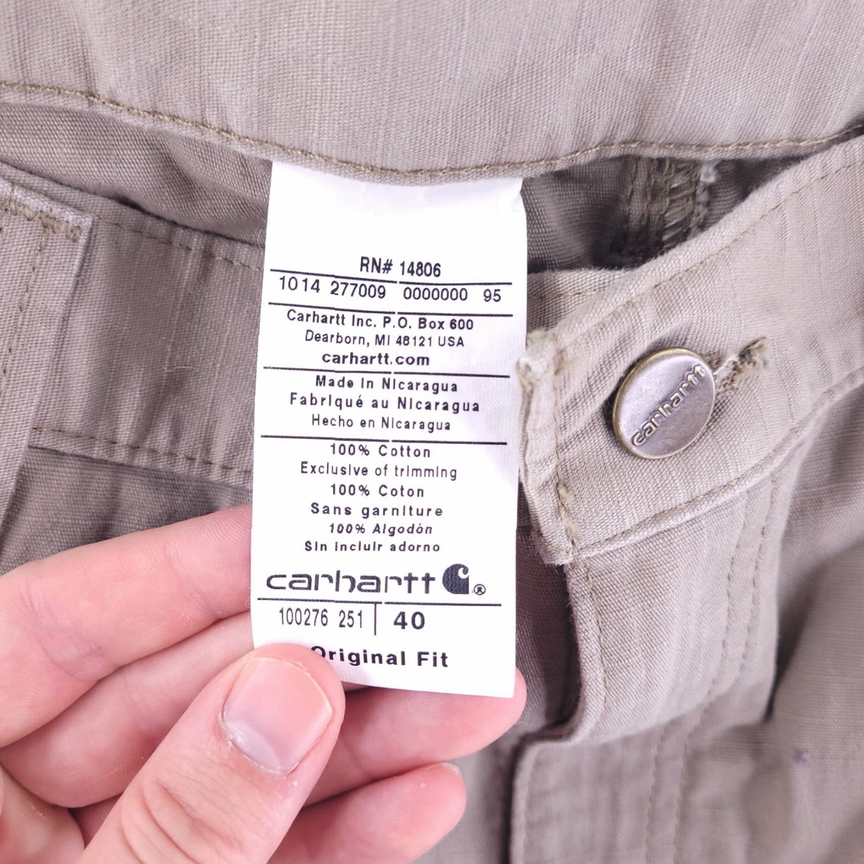 Carhartt Carhartt Shorts Mens 40 Brown Ripstop Work Casual Cargo Cotton, Solid, Regular Size 40, Waist 40 in, Vintage No, Mens Size US 40 / EU 56 - 4 Thumbnail