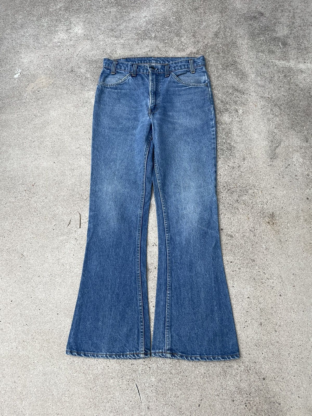 Image of Distressed Denim x Levis Vintage 80's Levi’S 646 Orange Tab Flare Jeans 30X29 in Blue, Men's