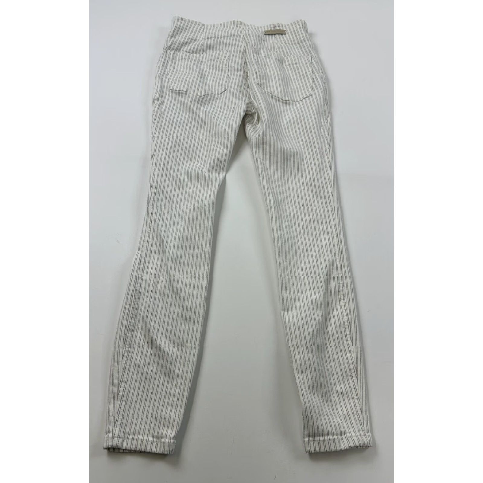 Vintage VINTAGE Pilcro and the Letterpress Pants Womens 25 White Striped High Rise Skinny Jegging Cotton Spandex Pants Women Slim Pockets Zip Button Size 42" / US 20 - 2 Thumbnail