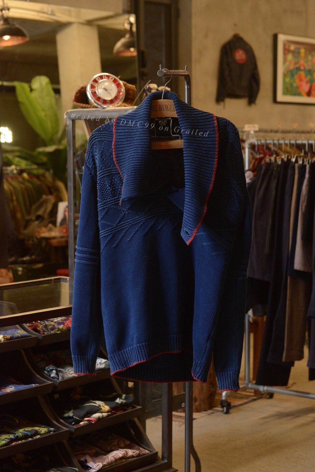 Kapital Kapital Indigo Knit Sweater Two-Way Collar Size US L / EU 52-54 / 3 - 1 Thumbnail