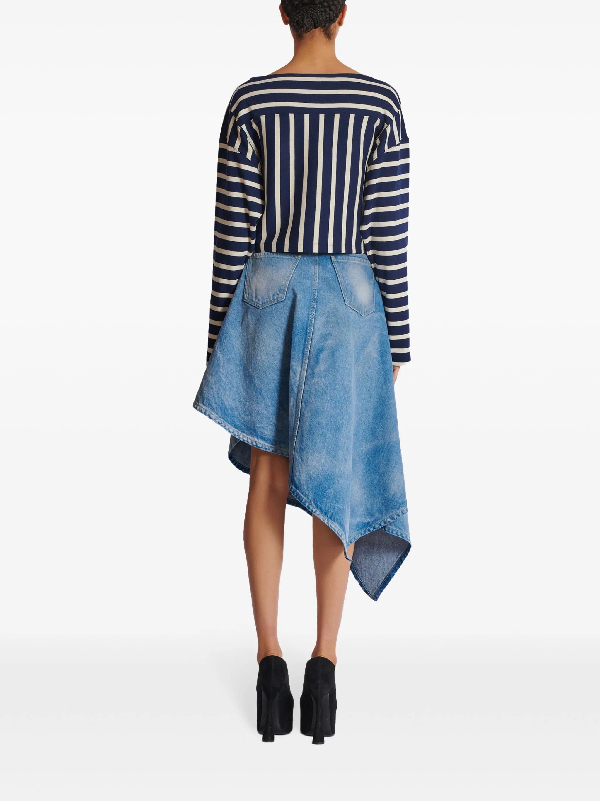 Balmain o1s1wg111025 Baseball Top in Blue / White Size L / US 10 / IT 46 - 4 Thumbnail