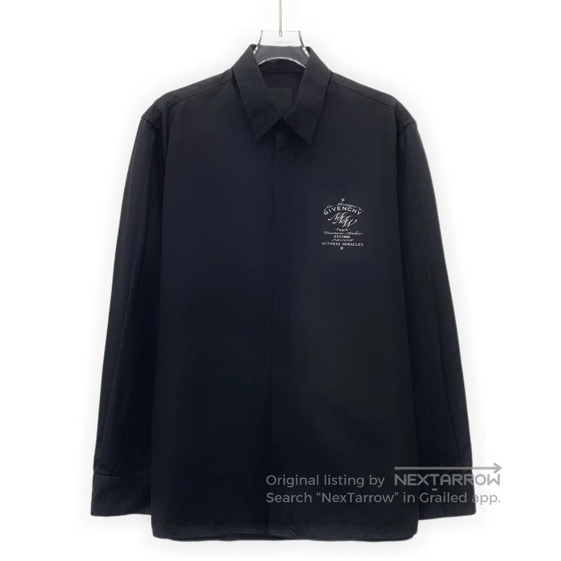Giorgio Armani Giorgio Armani Black Logo Letter Printed Cotton Lapel Long Size XS / US 0-2 / IT 36-38 - 1 Thumbnail