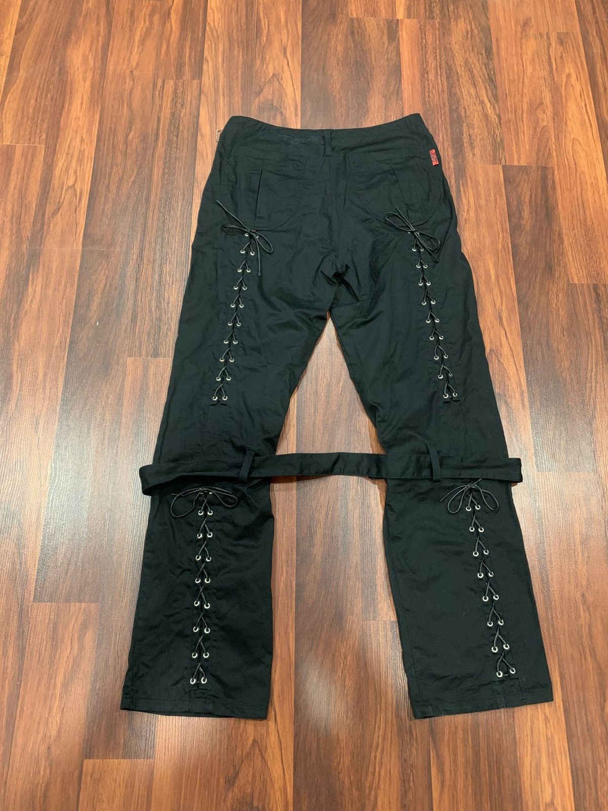 Japanese Brand Mad Lace Up Bondage Pants Size US 31 - 1 Thumbnail