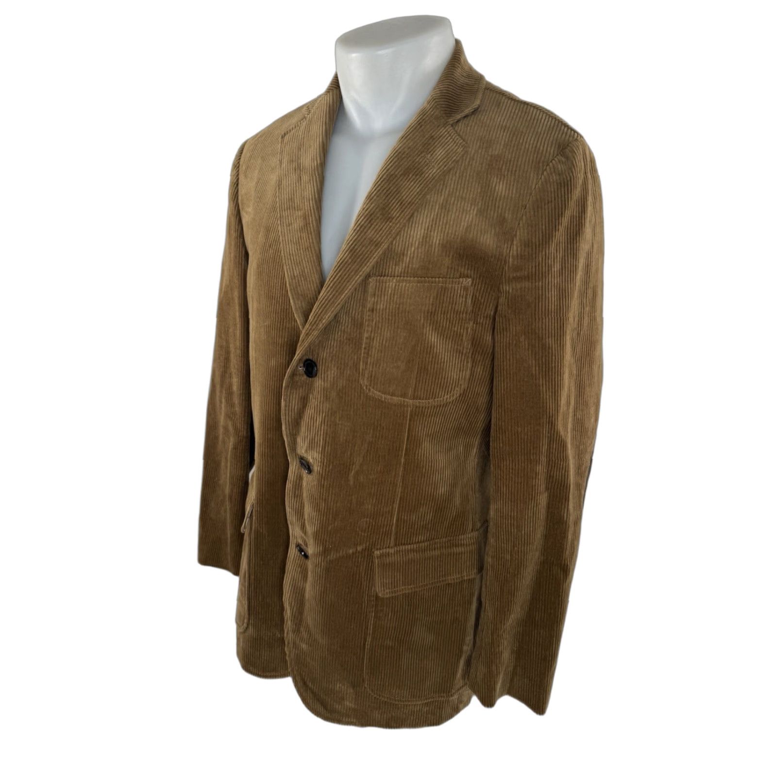 Brooks Brothers BROOKS BROTHERS Corduroy Blazer Jacket Belted Back Elbow Patch 40 R Brown Mens Wool Corduroy Blazer B1 EXC Size 40R - 1 Thumbnail