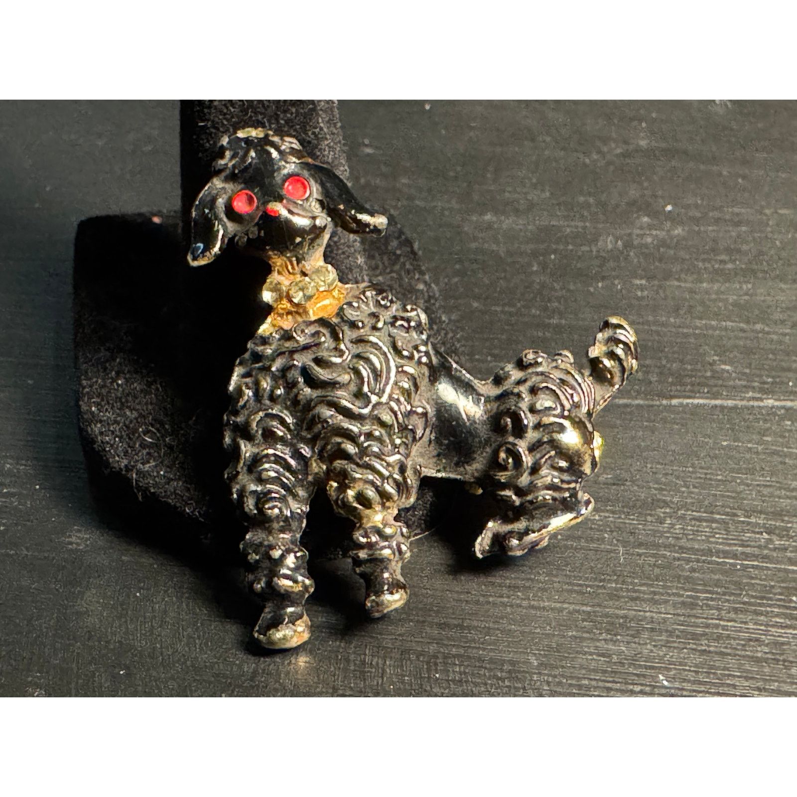 Other Vintage Poodle Brooch w/ Rhinestone Eyes & Collar Size ONE SIZE - 1 Thumbnail
