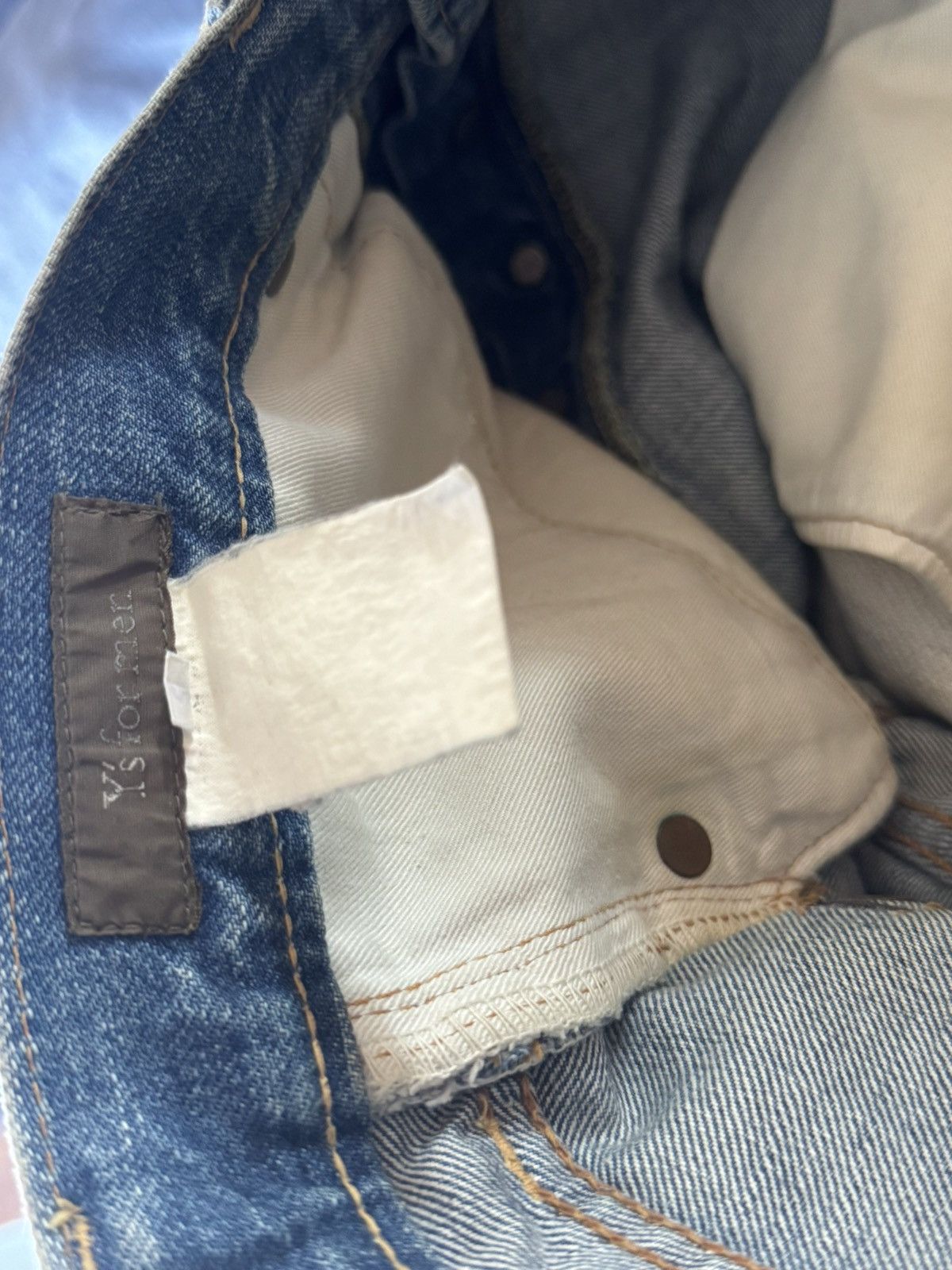 Yohji Yamamoto Yohji Yamamoto Distressed Runway Bandana Blue Denim Jeans Size US 34 / EU 50 - 10 Thumbnail