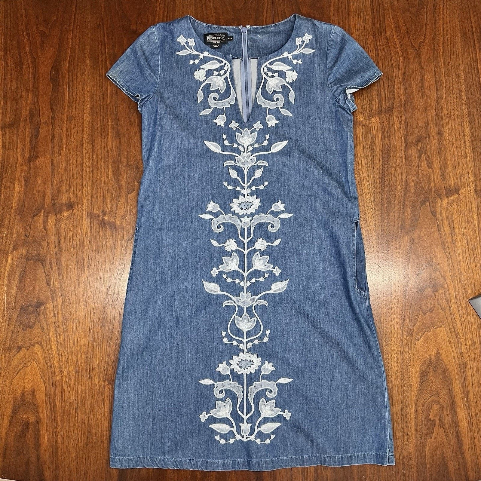 Pendleton $169 Pendleton Shirt Dress XXS Tala Embroidered Denim Size XXS / US 00 / IT 34 - 1 Thumbnail