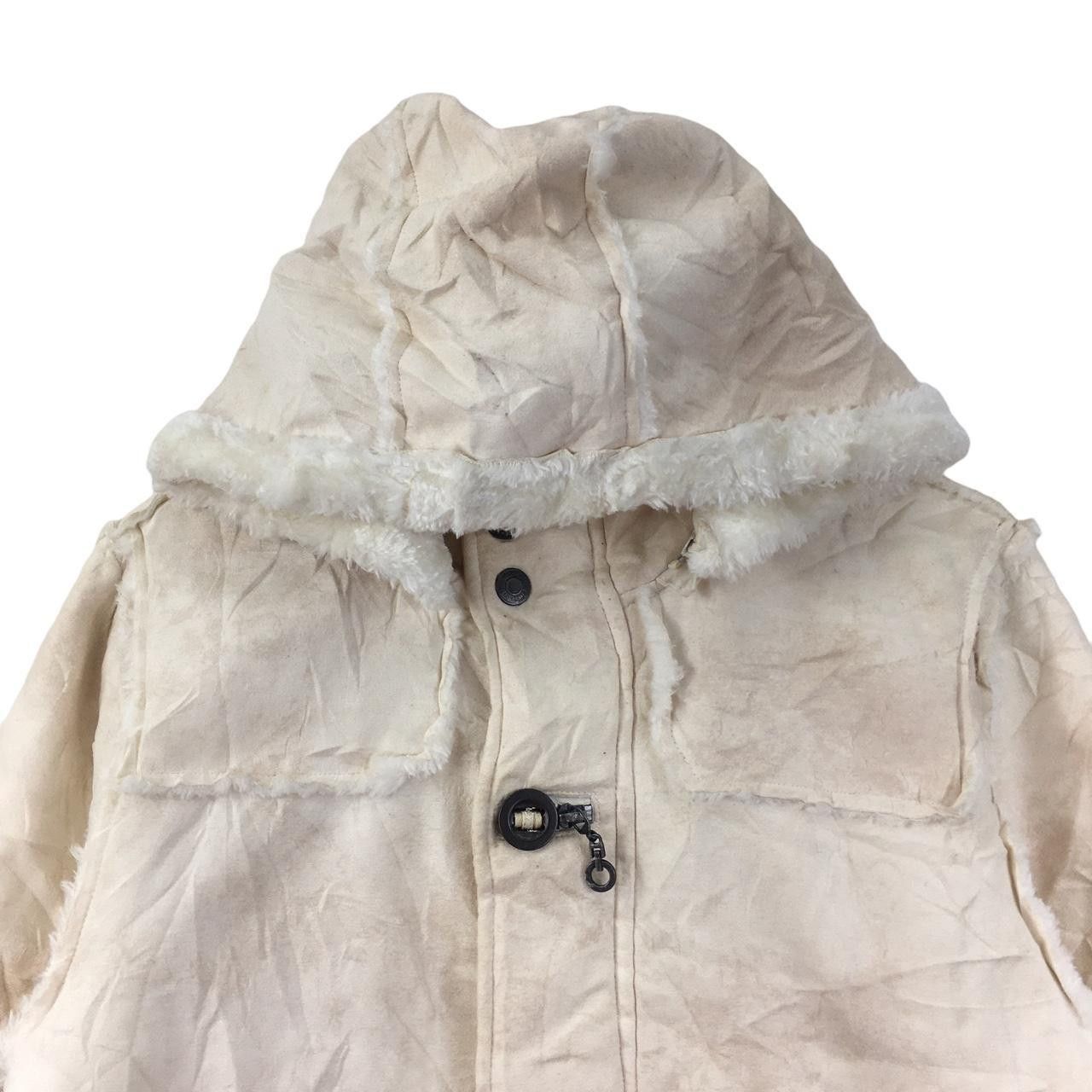 Vintage Vtg IN THE ATTIC Japan Shearling Trench Coat Hoodie Parka Size L / US 10 / IT 46 - 2 Thumbnail