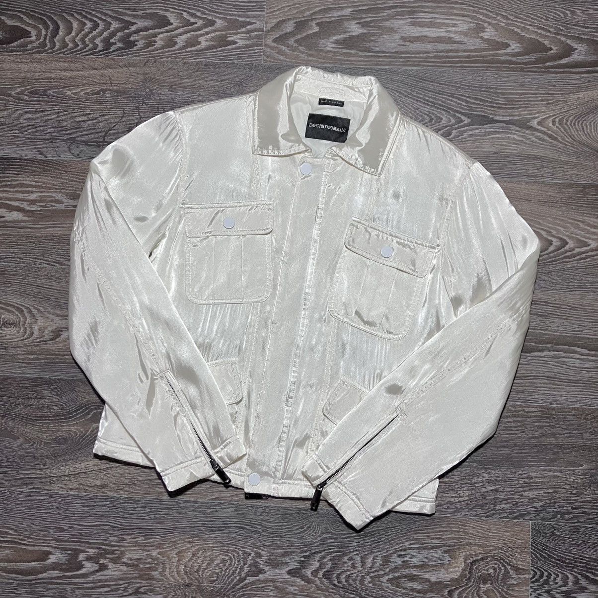 Emporio Armani Archive EMPORIO ARMANI Iridescent Silk/Rayon Manouter Jacket Size US M / EU 48-50 / 2 - 3 Thumbnail