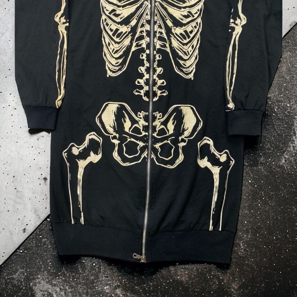 Vintage Glad News Skeleton Long Hoodie