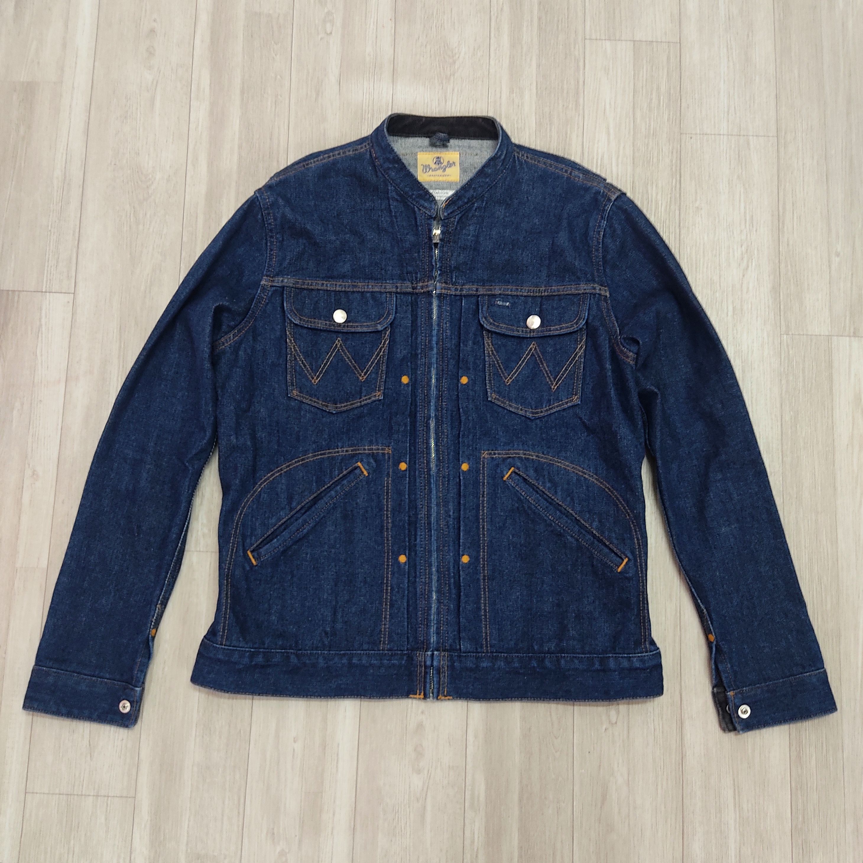 Japan Blue WRANGLER BLUE BELL Collarless Denim Jacket Size US M / EU 48-50 / 2 - 4 Thumbnail