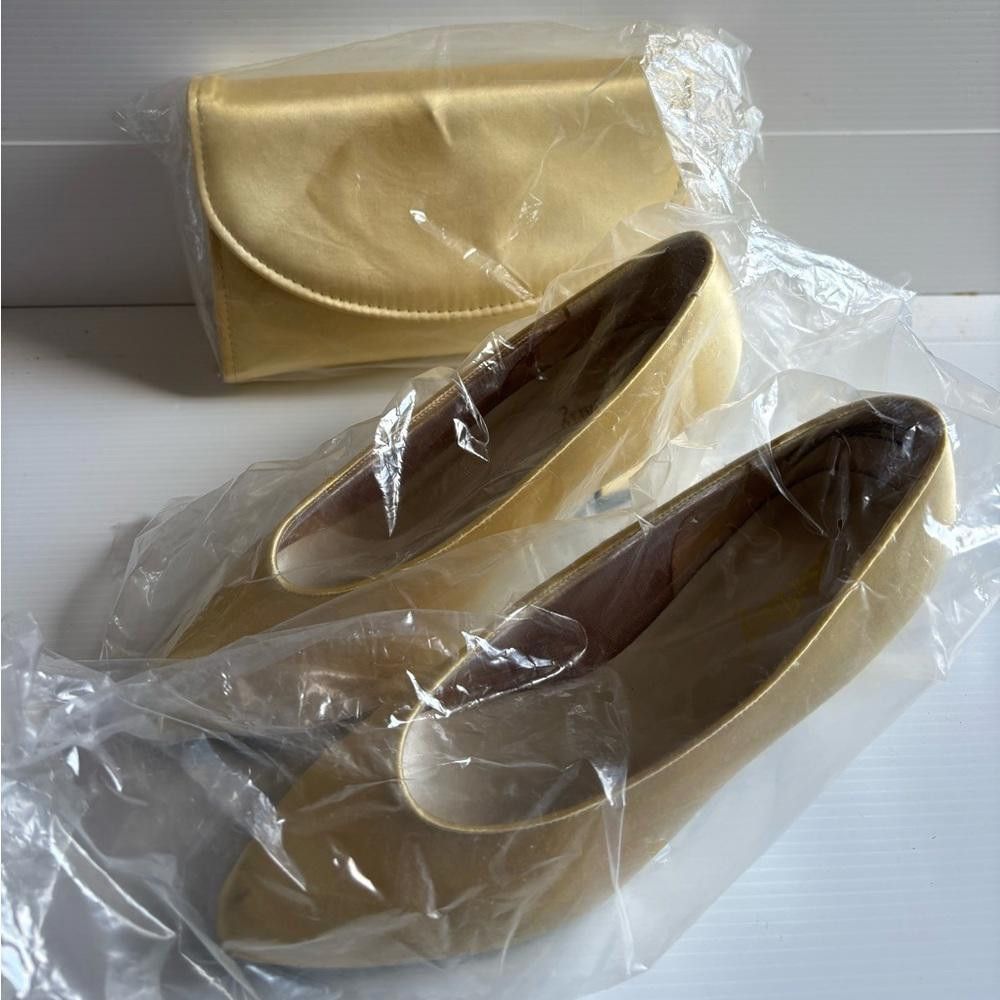 Designer Bridal Vintage Silk Shoes and Satin Bag Set Size US 6.5 / IT 36.5 - 2 Thumbnail