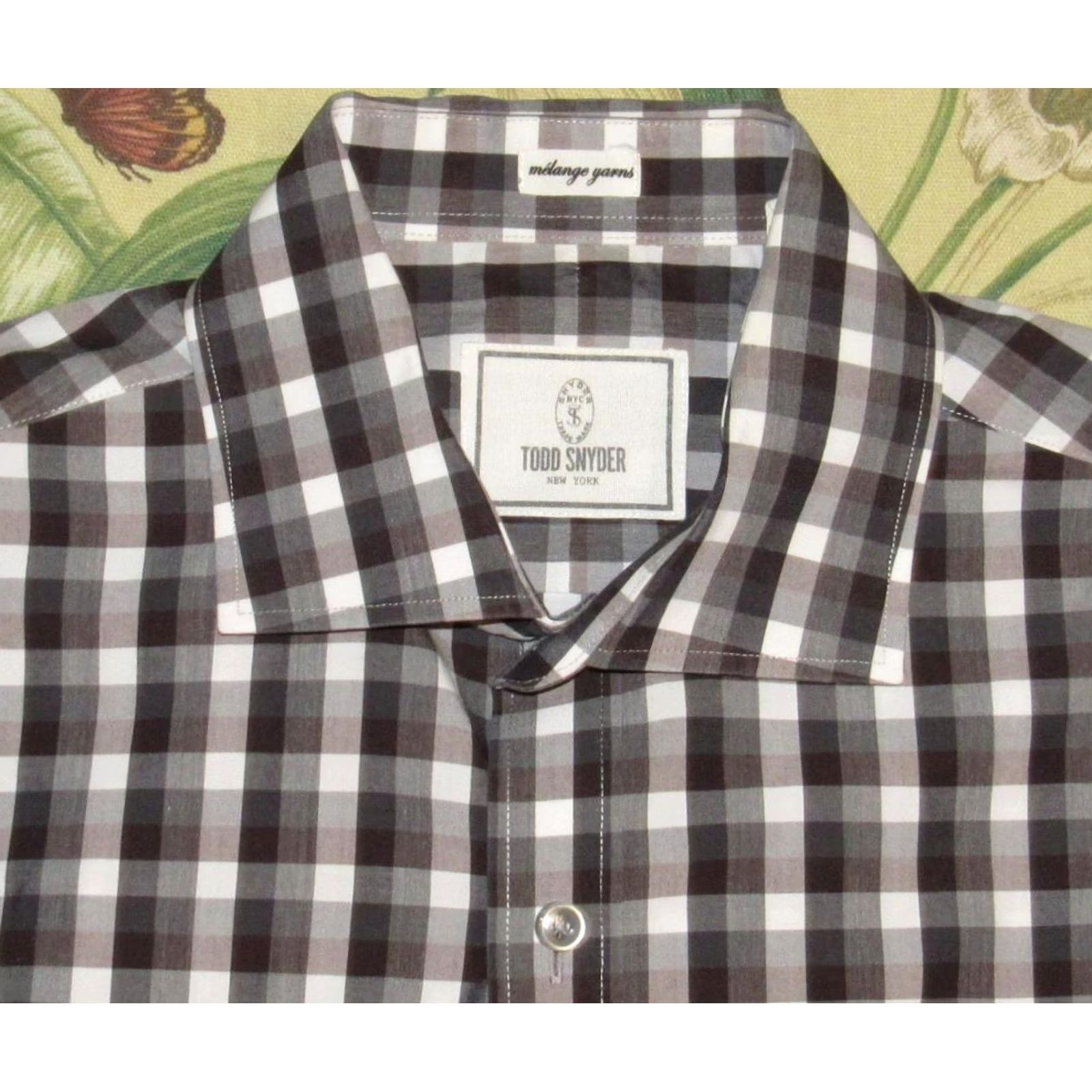 Todd Snyder TODD SNYDER Button Up Shirt Blue Grey Check Long Sleeve 16.5 34/35 Mens Size US XL / EU 56 / 4 - 2 Thumbnail