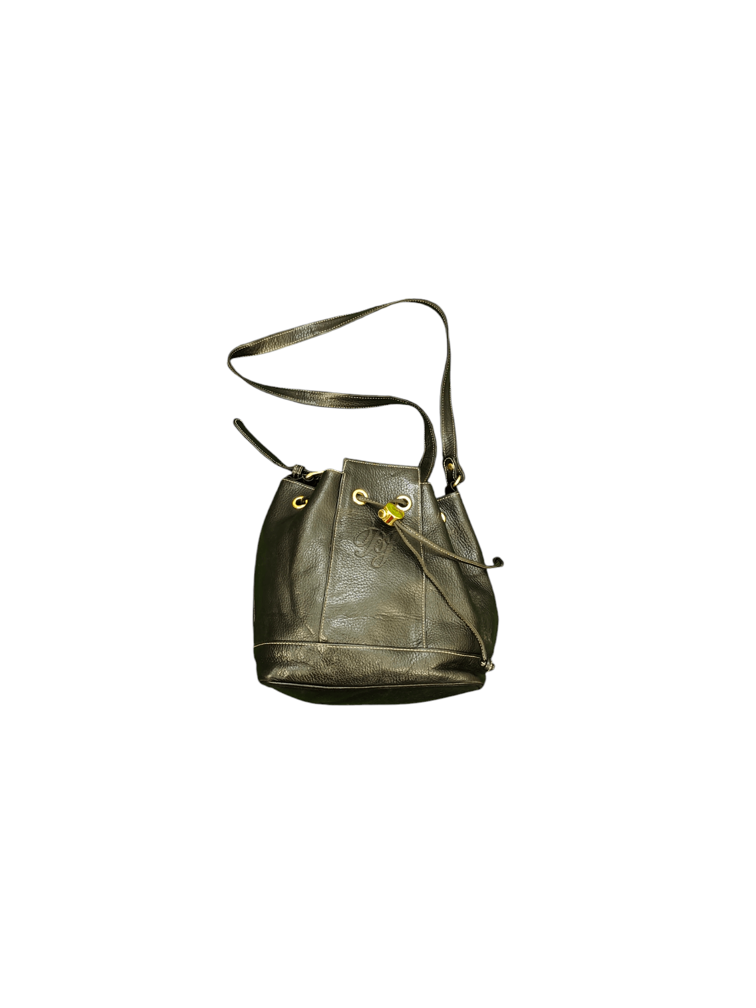 Leather Vintage Jacovitti Italy Patina Full Leather Bucket Bag Size ONE SIZE - 4 Thumbnail