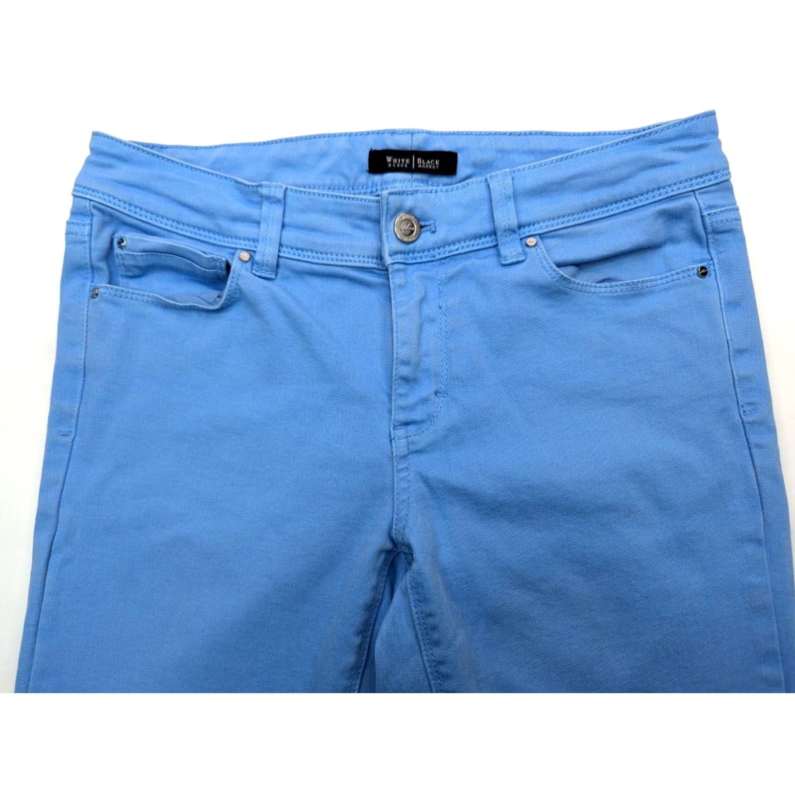 White House Black Market WHITE HOUSE BLACK MARKET BLANC Jeans - Vintage? No. Blue Pastel Denim Ankle Jeans Women 4R 30x29 Slim Stretch 5-Pocket Size 27" / US 4 / IT 40 - 4 Thumbnail