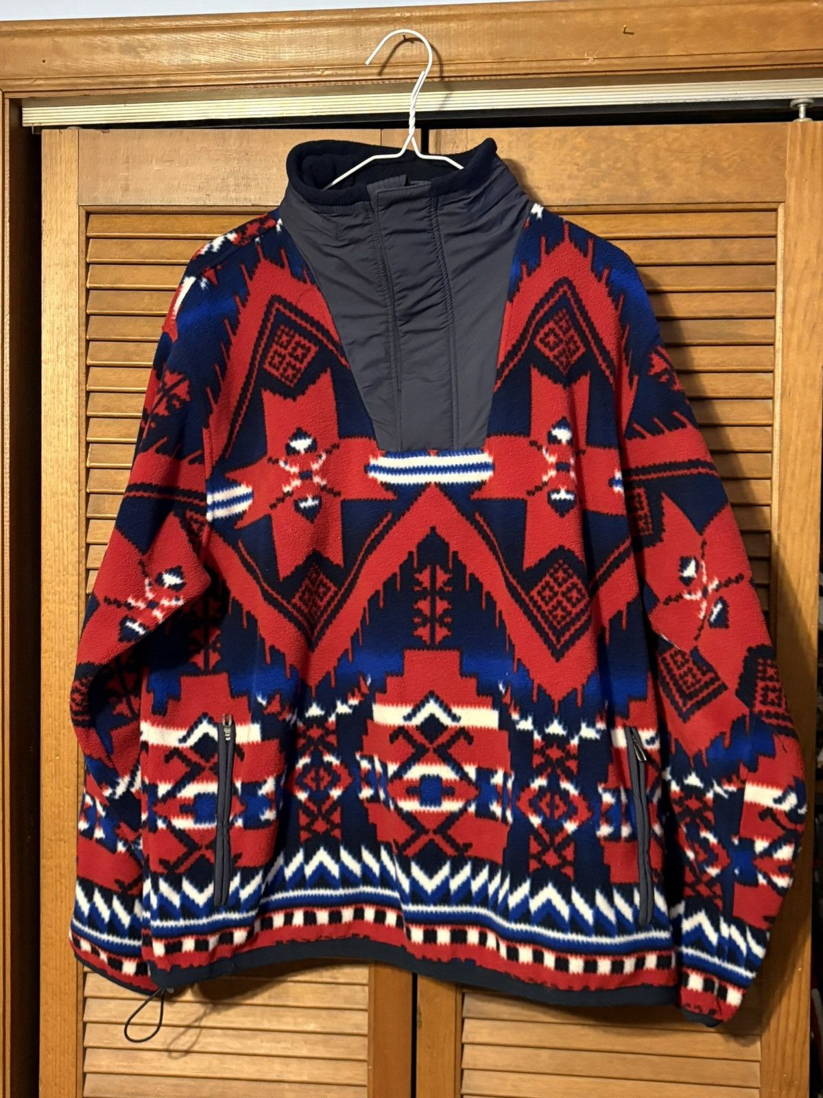 Polo Ralph Lauren Vintage Polo by Ralph Lauren Mens Sz L Native Fleece Red Size US L / EU 52-54 / 3 - 1 Thumbnail