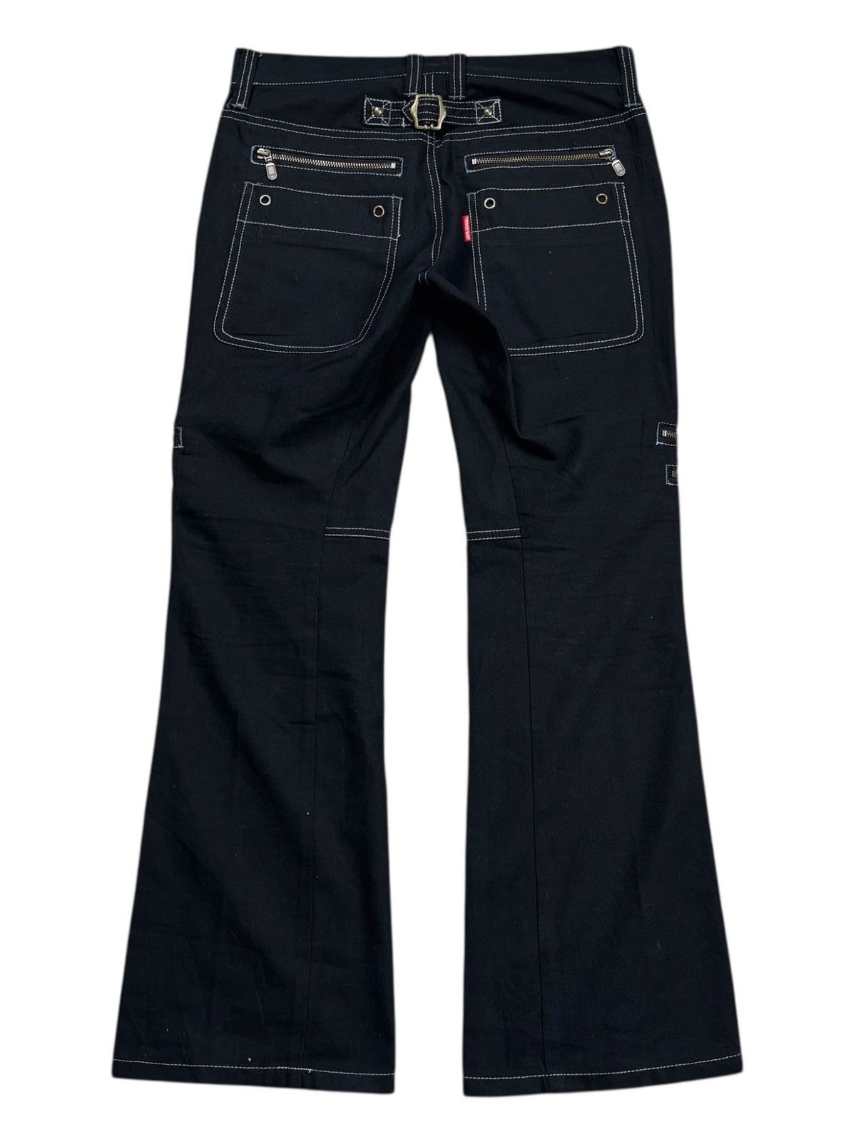 Tornado Mart 2000s Tornado Mart Multizips Contrast Stitching Flared Pant Size US 29 - 2 Thumbnail