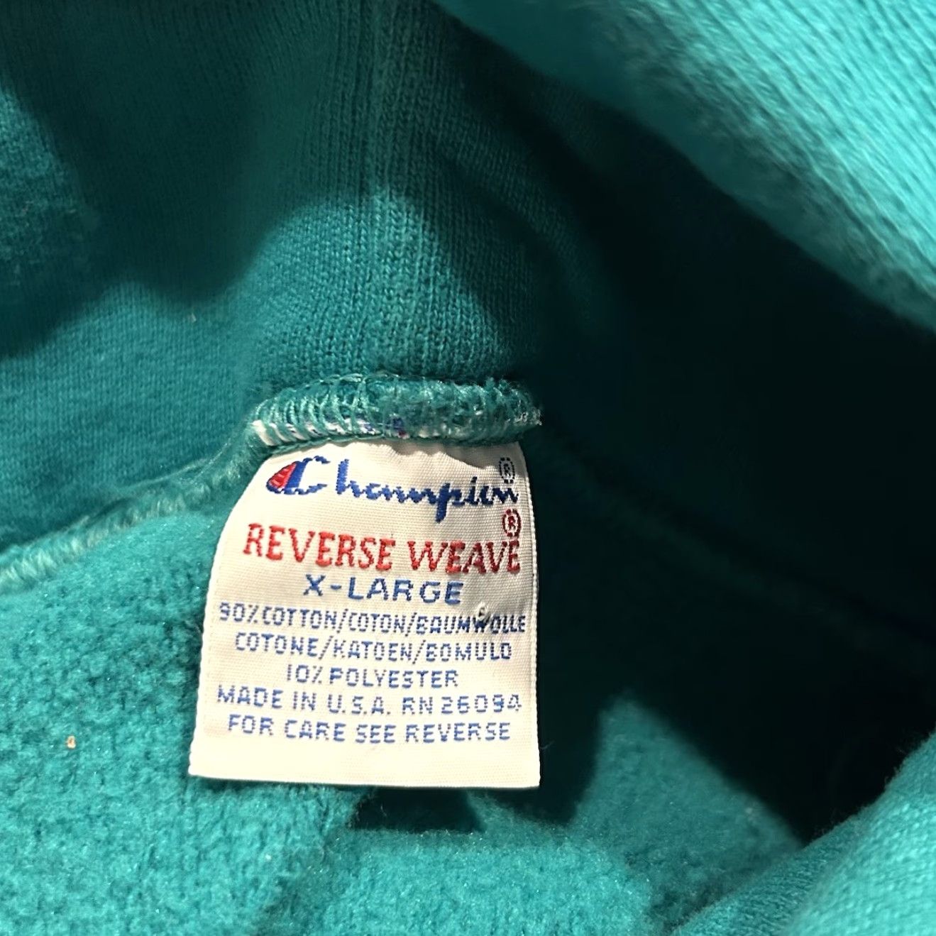 Champion VINTAGE Champion Reverse Weave Hoodie Sweatshirt Teal XL 90s Mens Pullover Hooded Heavyweight Long Sleeve Size US XL / EU 56 / 4 - 5 Thumbnail