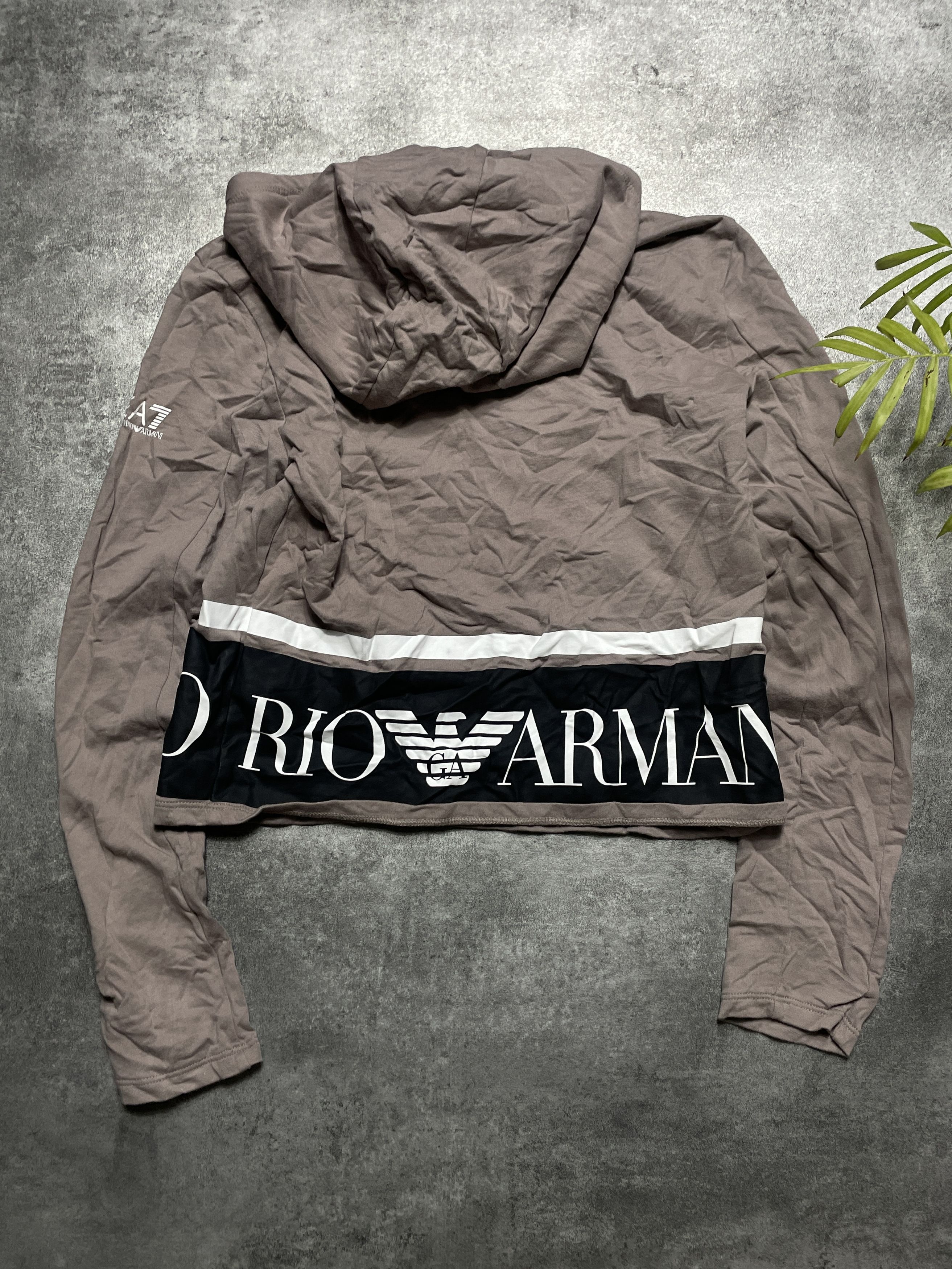 Emporio Armani Emporio Armani Hoodie Cropped Spellout Premium Size S / US 4 / IT 40 - 3 Thumbnail