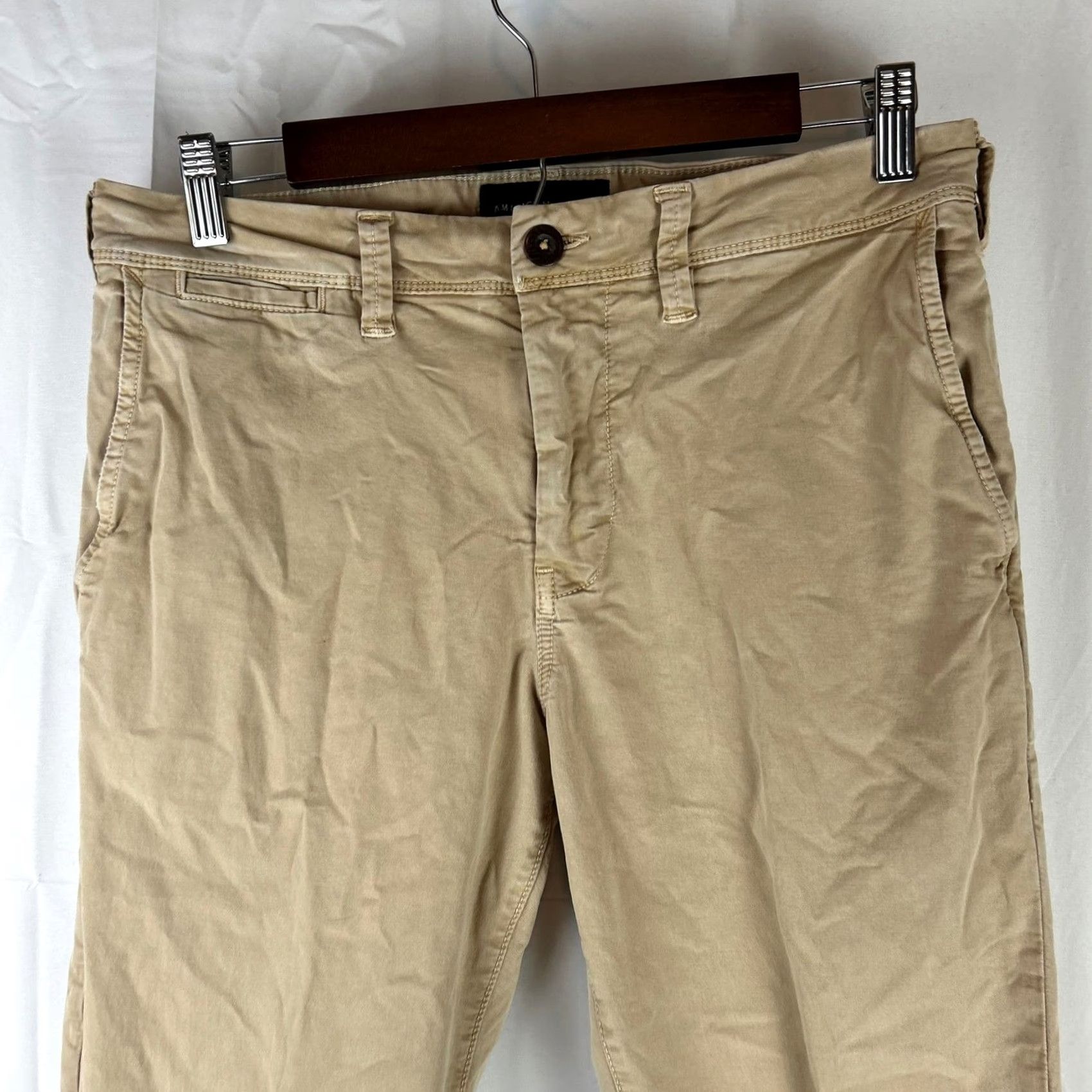 Vintage American Eagle Chino Pants Men 30x32 Khaki Slim Straight Next Level Flex Size US 30 / EU 46 - 2 Thumbnail