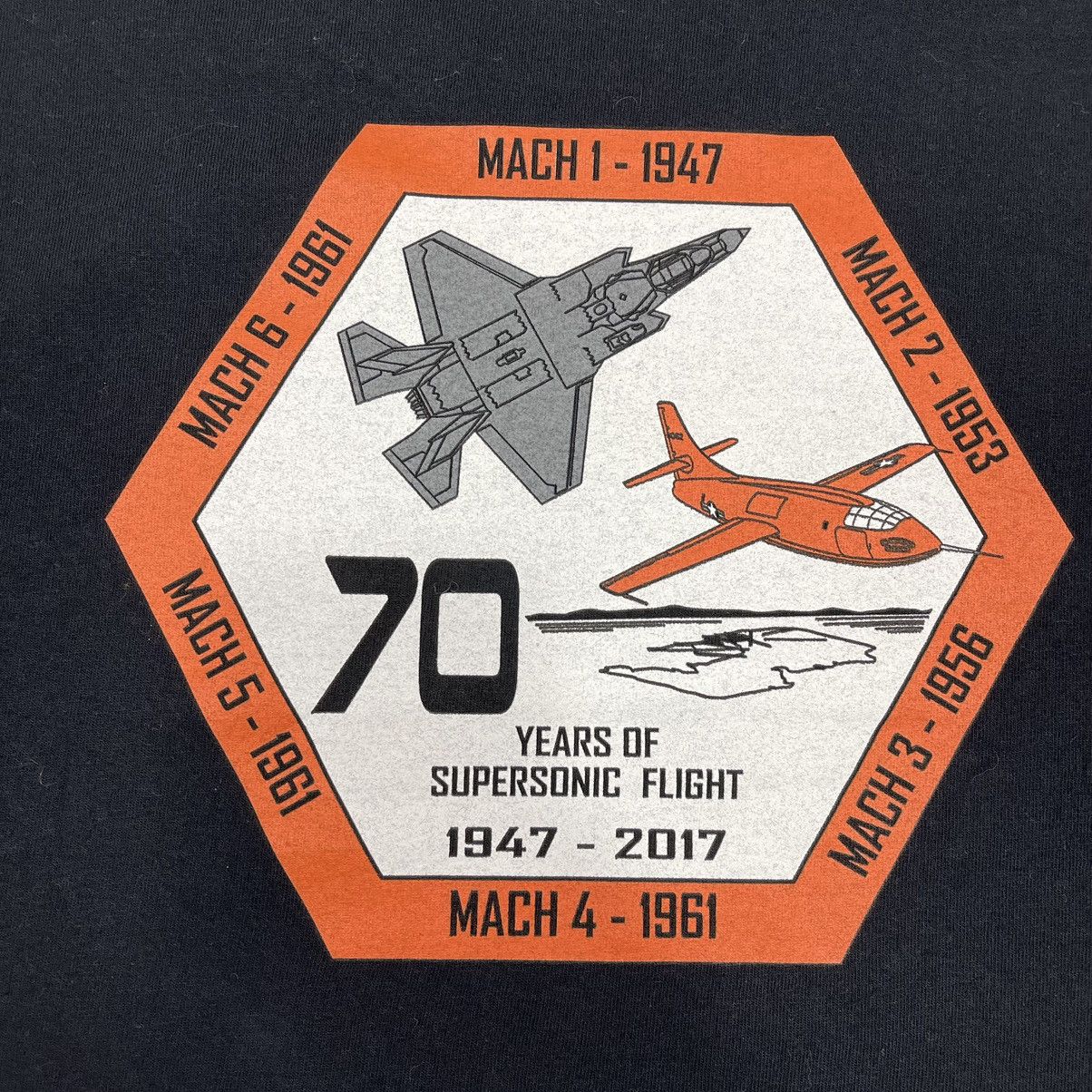Gildan Big Size 3XL 70 YEARS OF SUPERSONIC FLIGHT T Shirt #1441/AX Size US XXL / EU 58 / 5 - 2 Thumbnail