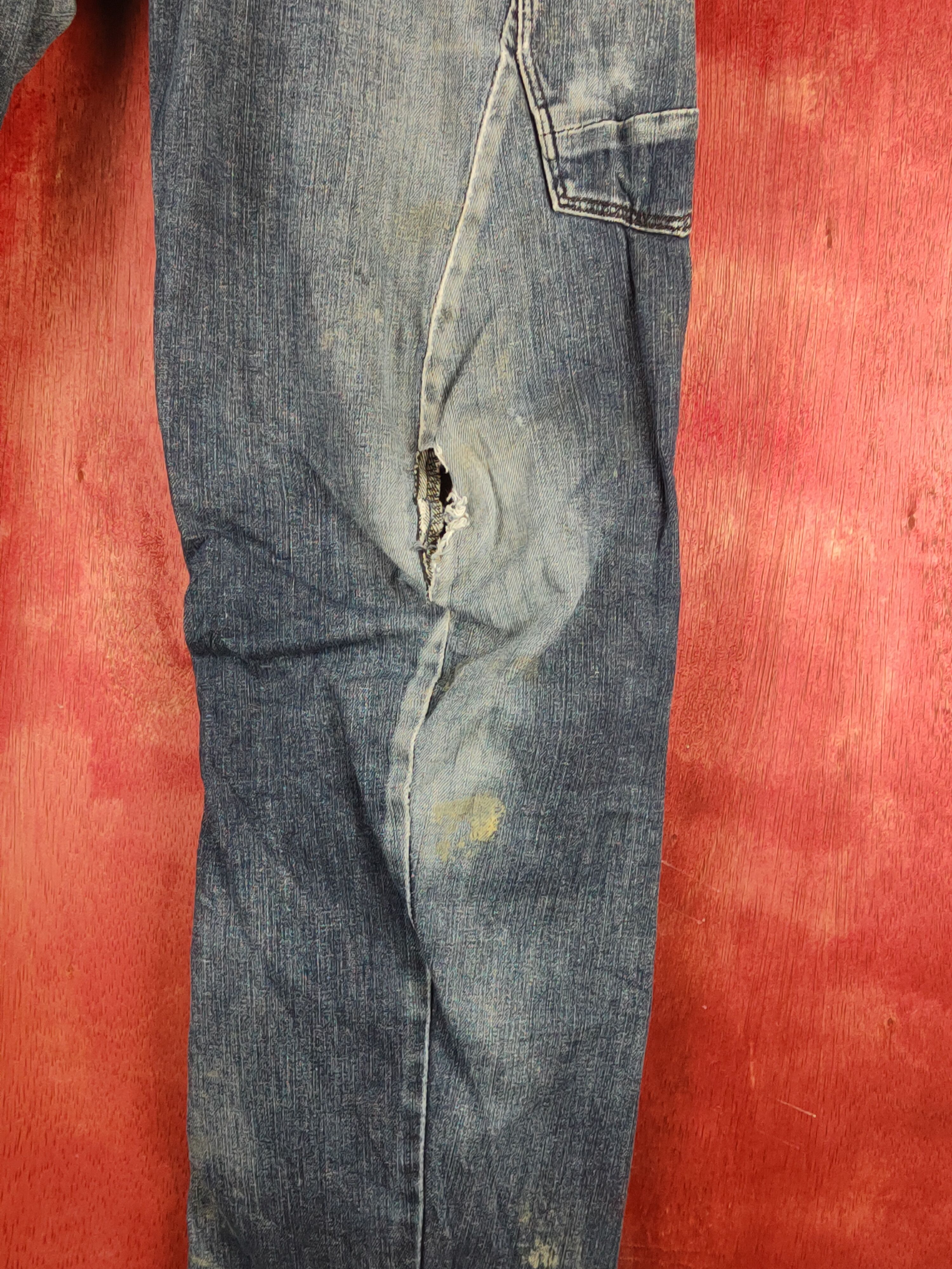 Japanese Brand Evenriver Dark Blue Faded Distressed Ripped Jeans #S2361 Size US 34 / EU 50 - 6 Thumbnail