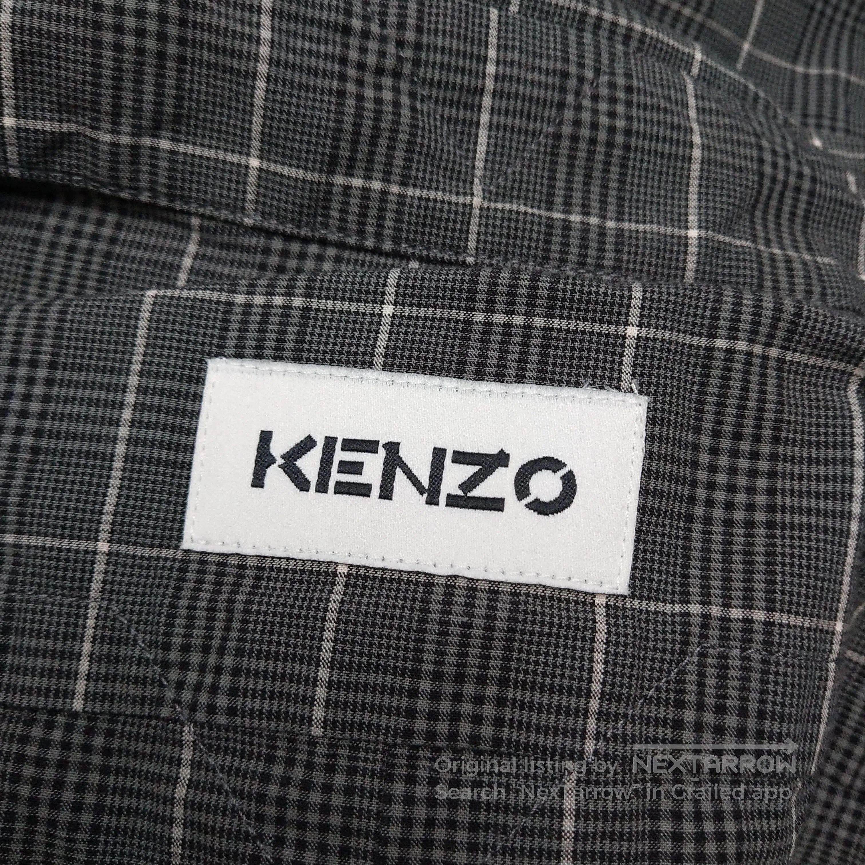 Kenzo Kenzo Gray Plaid Cotton Logo Shirt S. Size US L / EU 52-54 / 3 - 4 Thumbnail