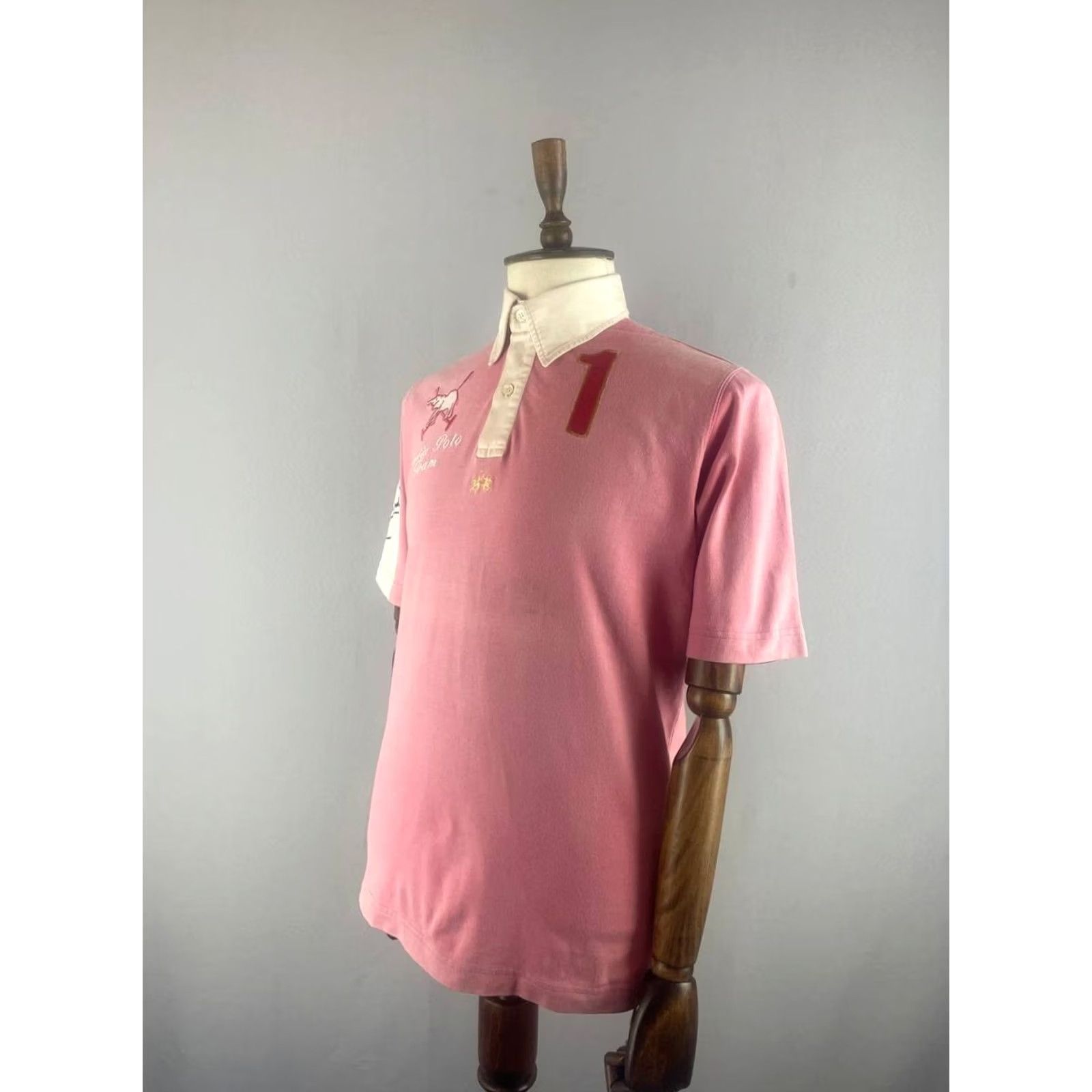 La Martina La Martina Polo Shirt Mens Size L Pink Cotton Embroidered Collared Short Sleeve Size US L / EU 52-54 / 3 - 4 Thumbnail