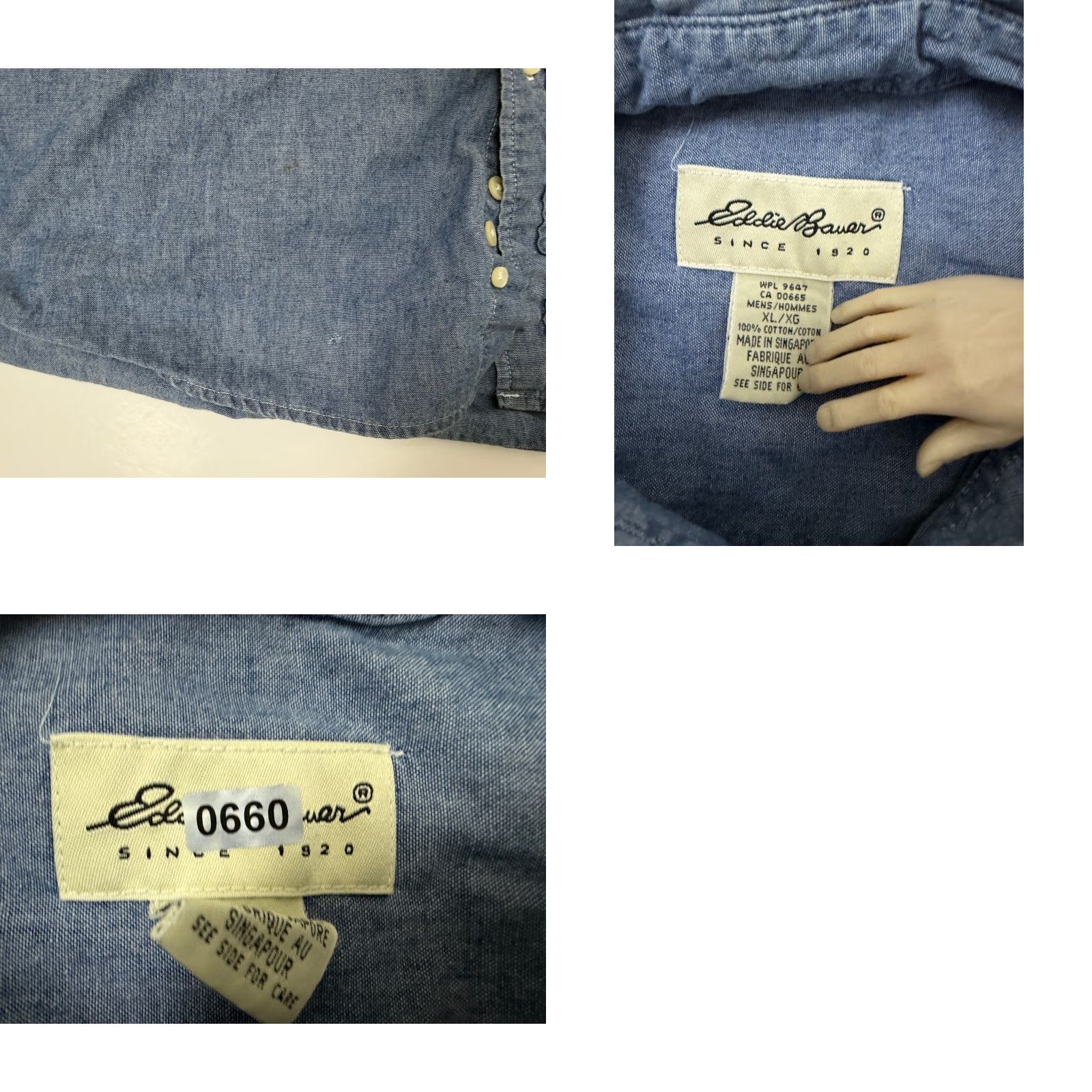 Eddie Bauer VINTAGE Eddie Bauer Chambray Shirt Men XL Oversized Blue Button-Up Casual Shirt 90s Outdoor Preppy Mens Clothing Size US XL / EU 56 / 4 - 9 Thumbnail