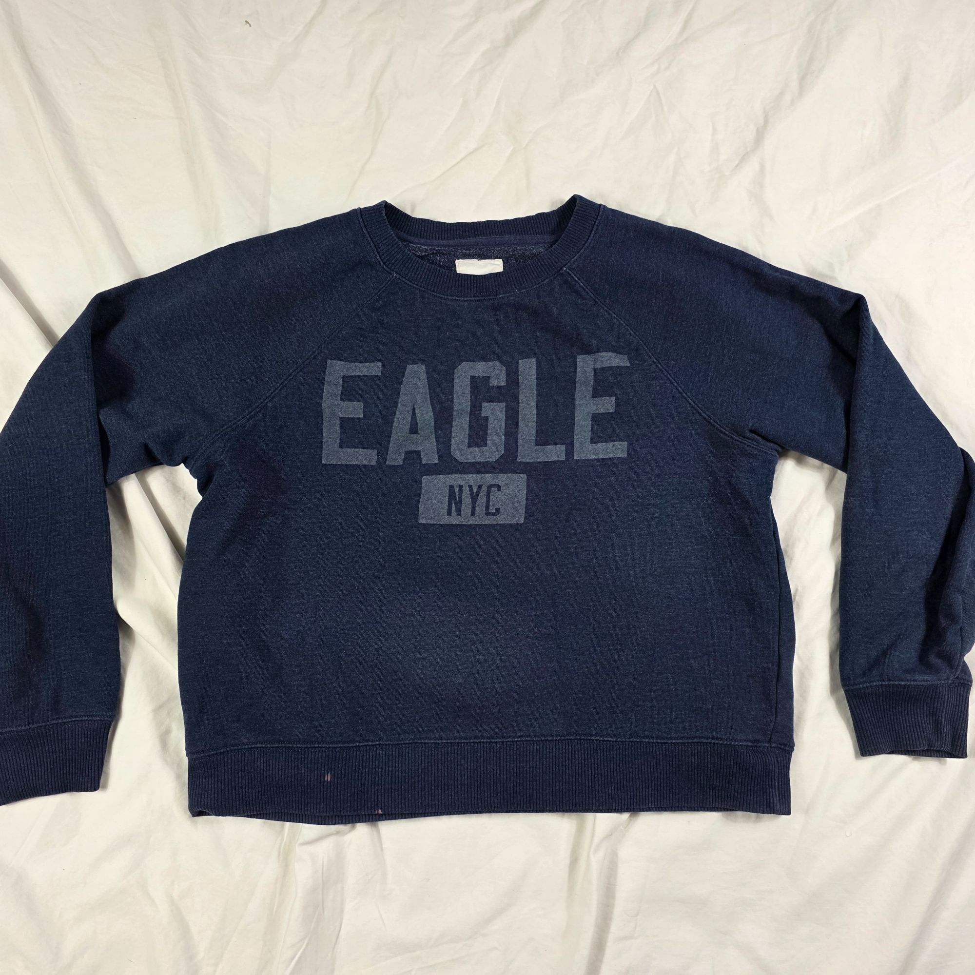 American Eagle Outfitters American Eagle Womens Large Blue Sweatshirt Eagle NYC Graphi Size L / US 10 / IT 46 - 1 Thumbnail