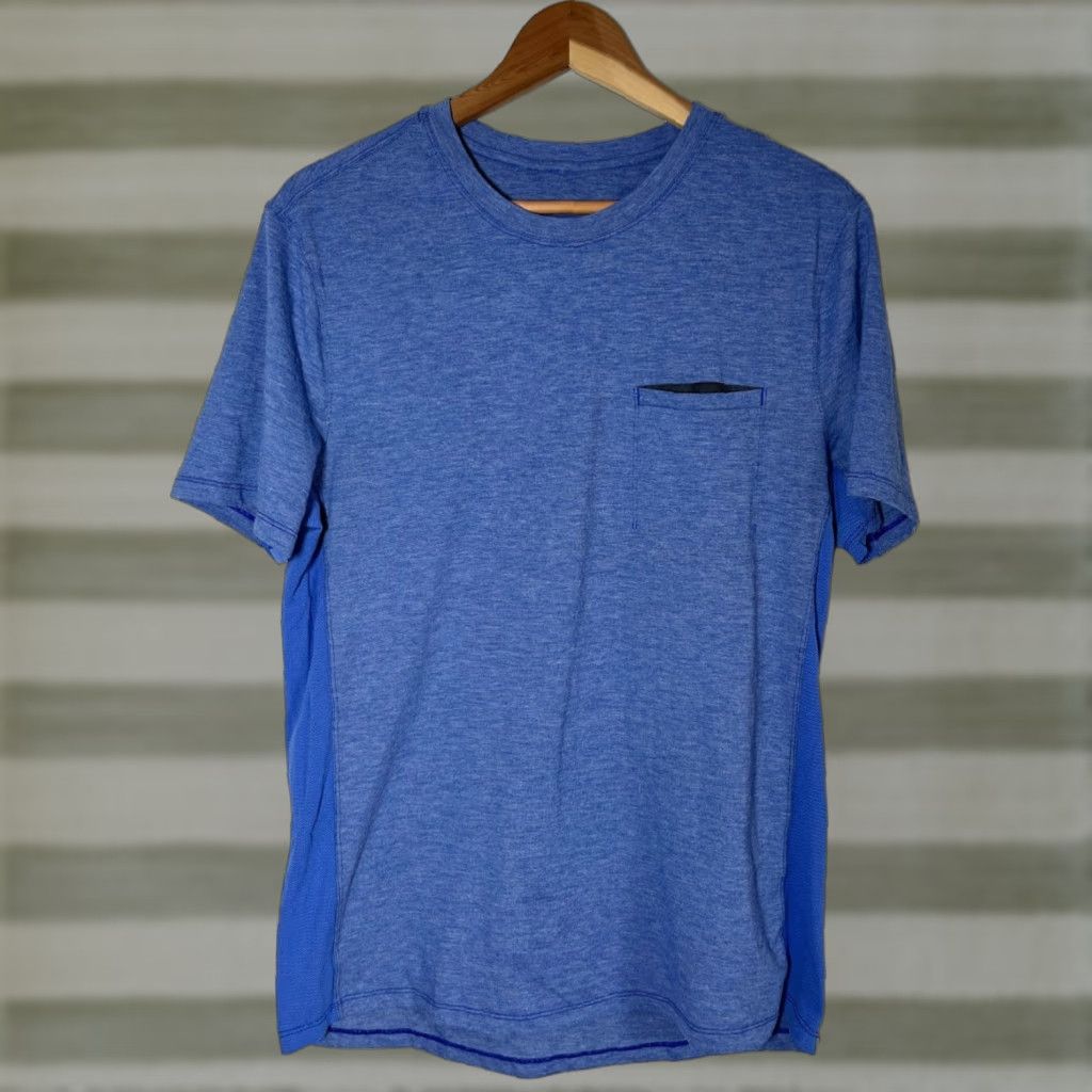 Lululemon Lululemon Men's Fundamental Pocket T-Shirt Blue Activewear Sz M Size US M / EU 48-50 / 2 - 1 Thumbnail
