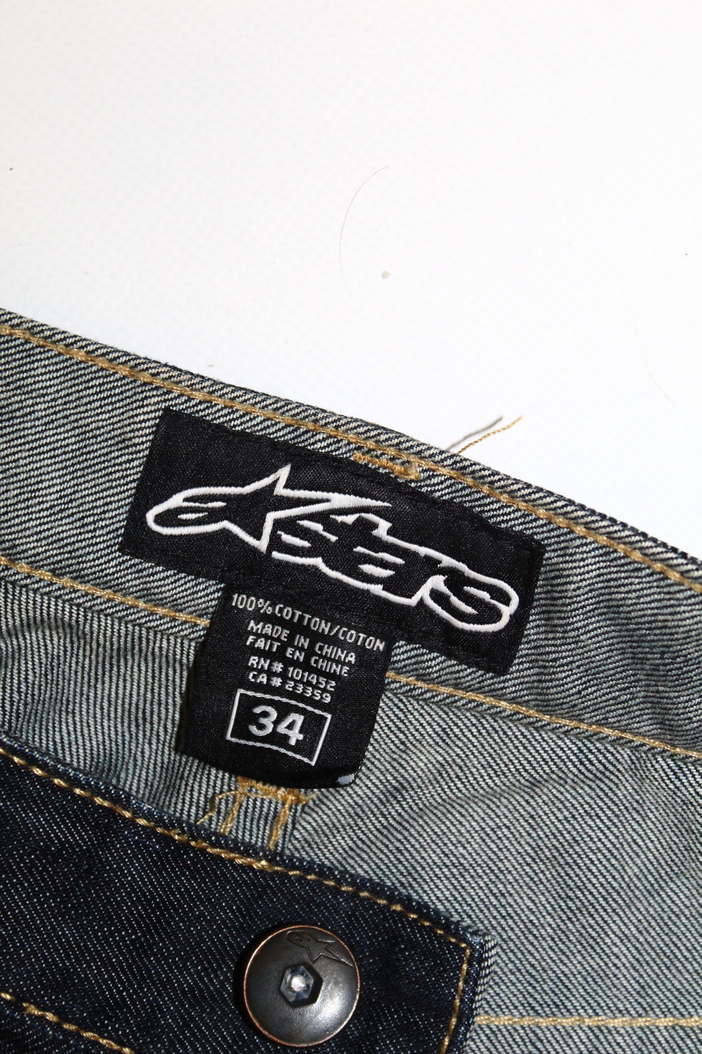Alpinestars Vtg Alpinestars Rigid Selvedge Raw Denim Baggy Jeans Size US 34 / EU 50 - 6 Thumbnail
