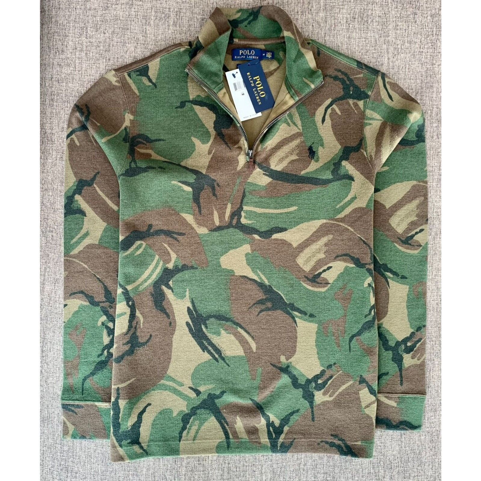 Polo Ralph Lauren POLO RALPH LAUREN SWEATER Mens MOCK NECK ZIP CAMO $110 Size US XS / EU 42 / 0 - 3 Thumbnail