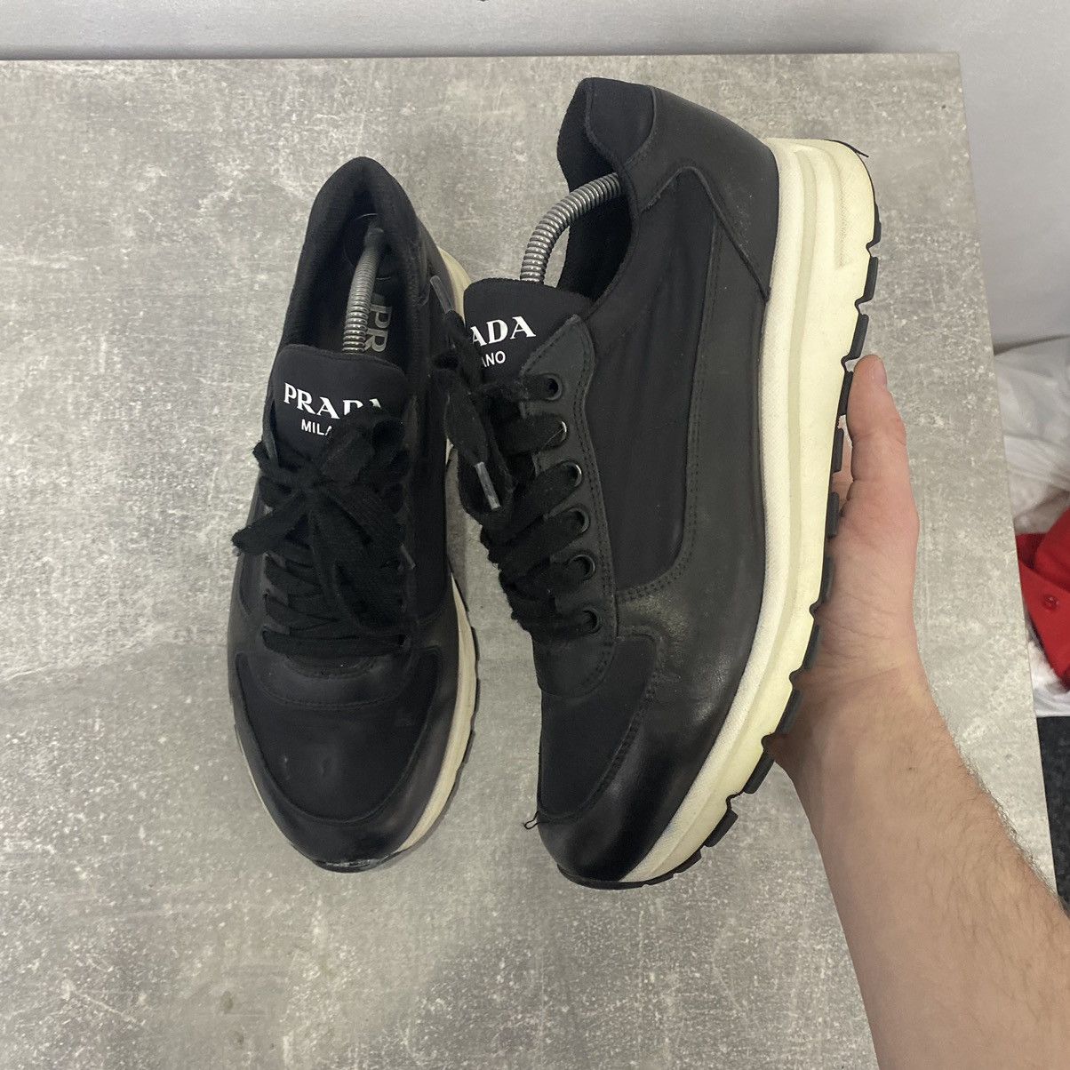 Prada Prada Sneakers Milano Leather Shoes Trainers Prax 01 Size US 7.5 / EU 40-41 - 4 Thumbnail