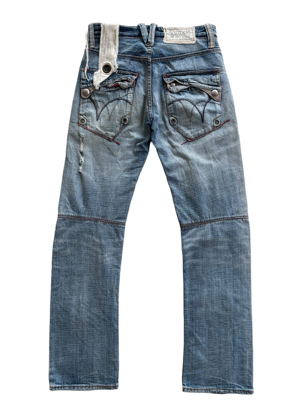 Japanese Brand Tough Jeansmith Curve Crazy Distressed Denim Size US 30 / EU 46 - 7 Thumbnail