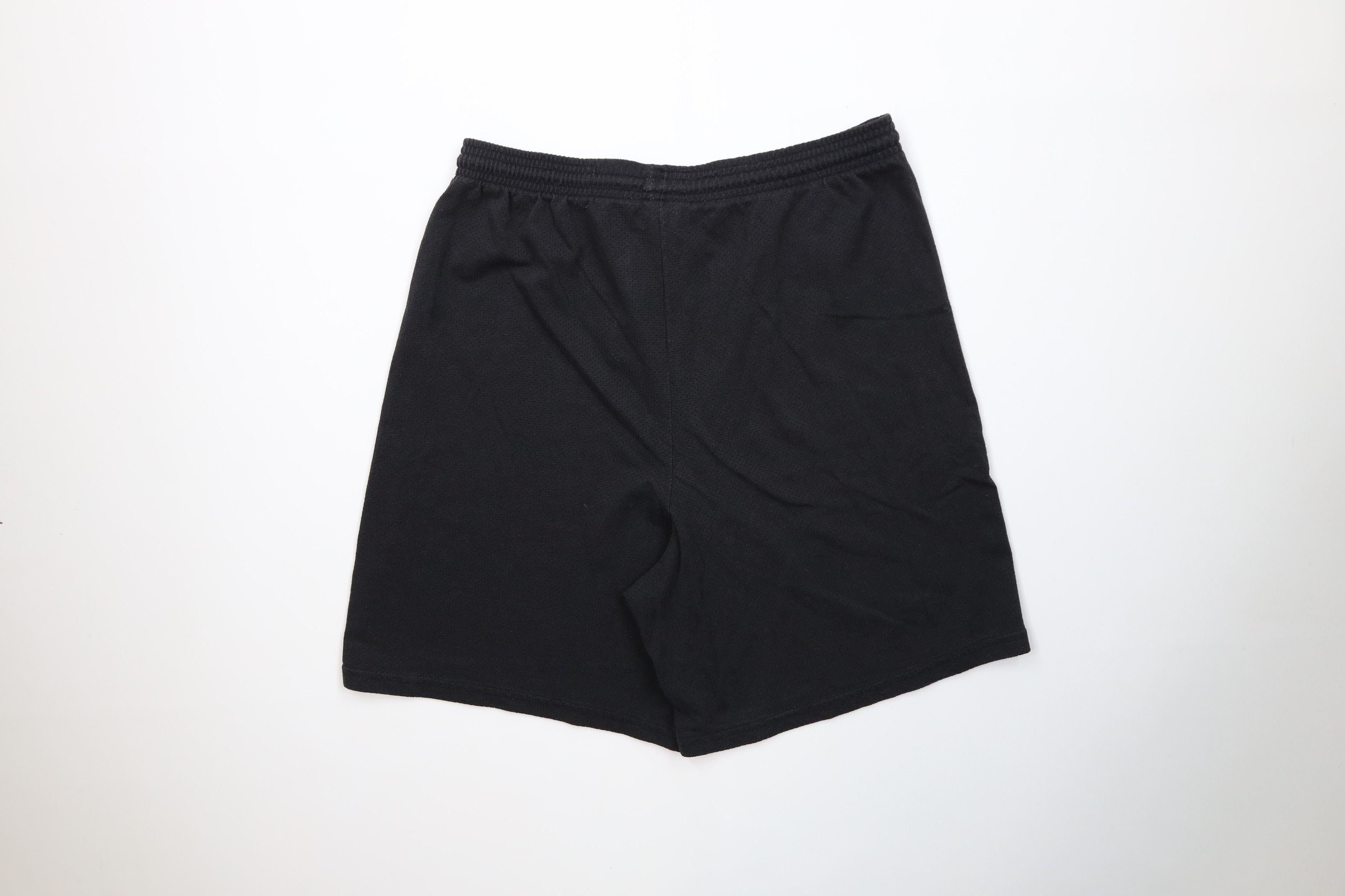 Vintage Vintage 90s Streetwear Blank Above Knee Mesh Shorts Black Size US 36 / EU 52 - 7 Thumbnail