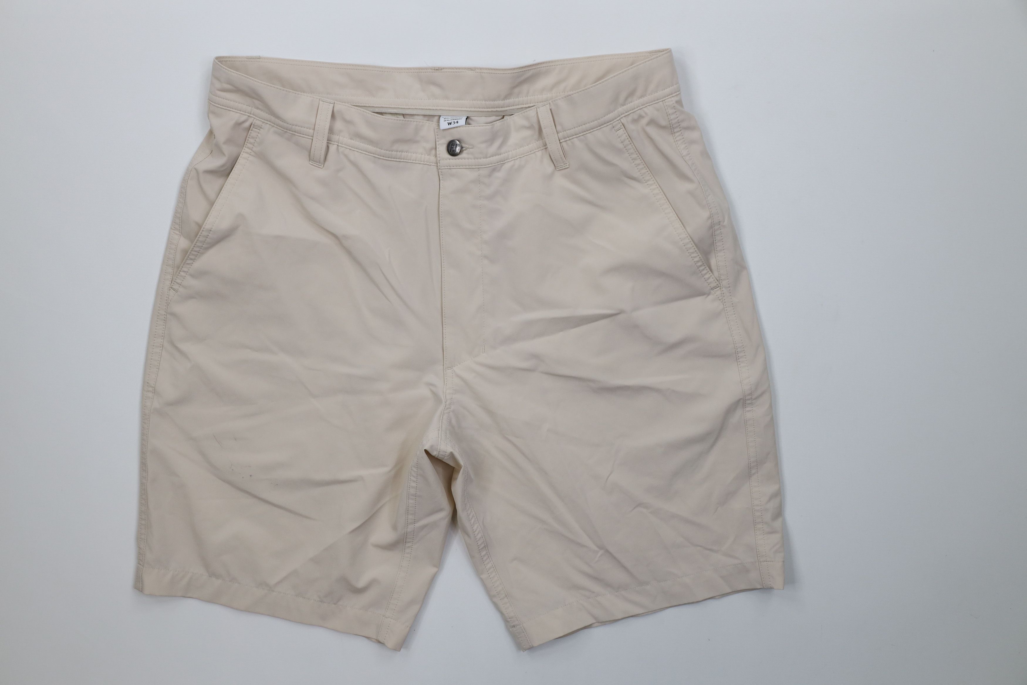 Footjoy FootJoy Distressed Stretch Golfing Golf Chino Shorts Beige Size 34" / US 12 / IT 48 - 1 Thumbnail