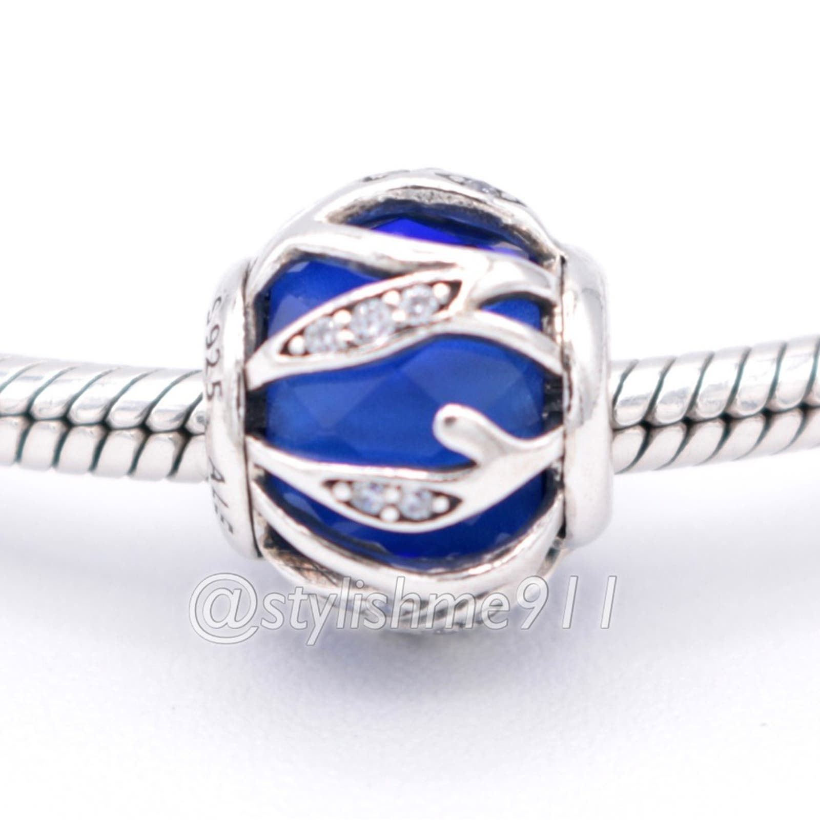 andora Nature's Radiance Charm with Royal Blue Crystal