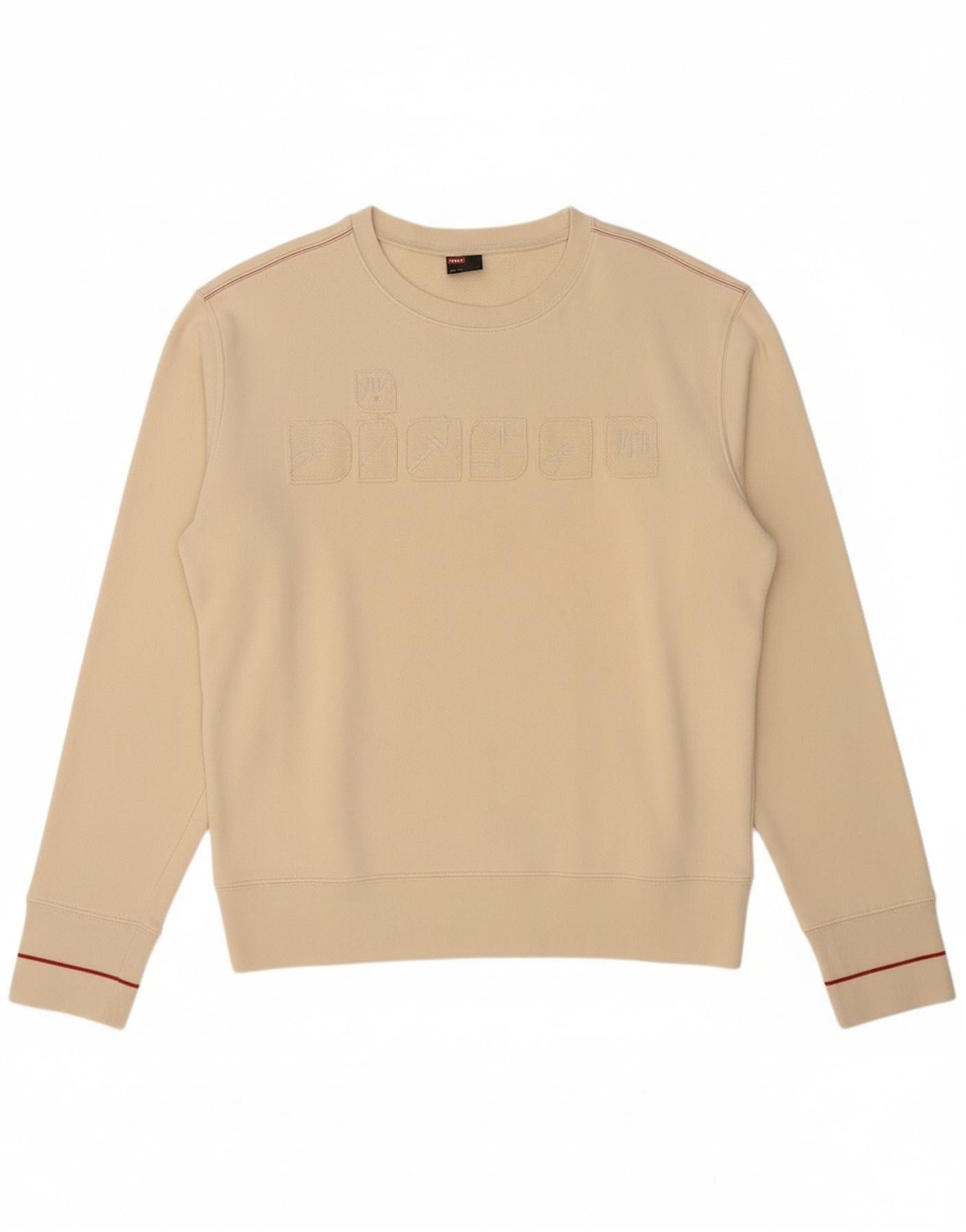 Diesel Womens Graphic Sweatshirt Jumper UK 18 XL Beige Cotton Size L / US 10 / IT 46 - 1 Thumbnail
