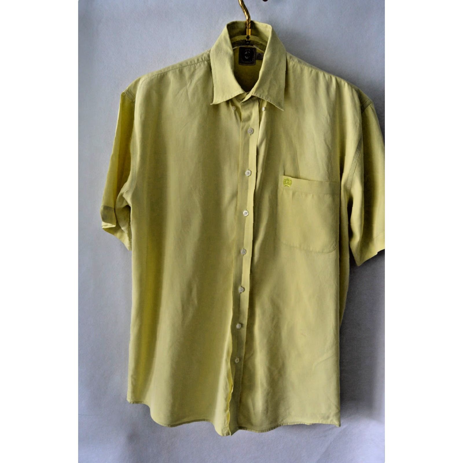 Logo 7 CINCH Shirt Adult XL Yellow Cowboy Western Cotton Crest Logo SS Mens Shirt Size US XL / EU 56 / 4 - 2 Thumbnail