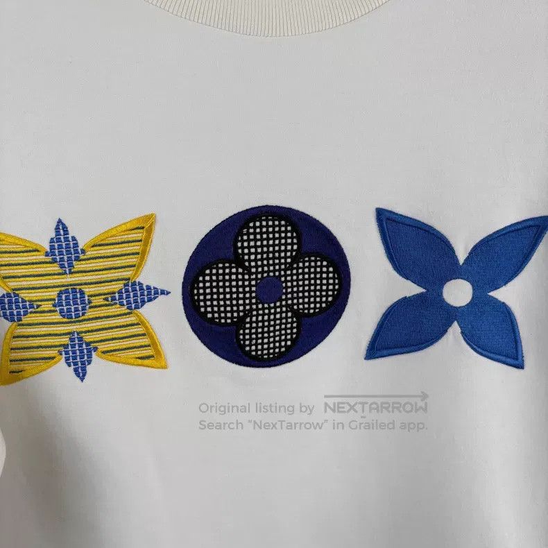 Louis Vuitton Louis Vuitton White color-block floral embroidered sweatsh Size US M / EU 48-50 / 2 - 4 Thumbnail