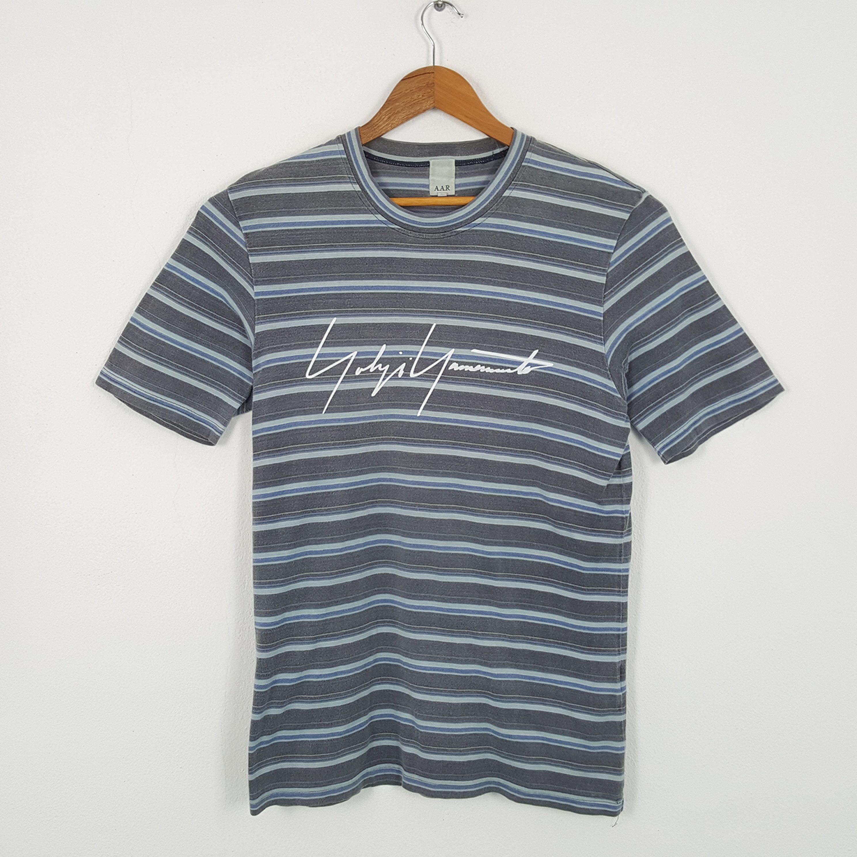Japanese Brand × Vintage × Yohji Yamamoto Vintage YOHJI YAMAMOTO Japanese Designer Stripe T-Shirt Size US L / EU 52-54 / 3 - 1 Thumbnail