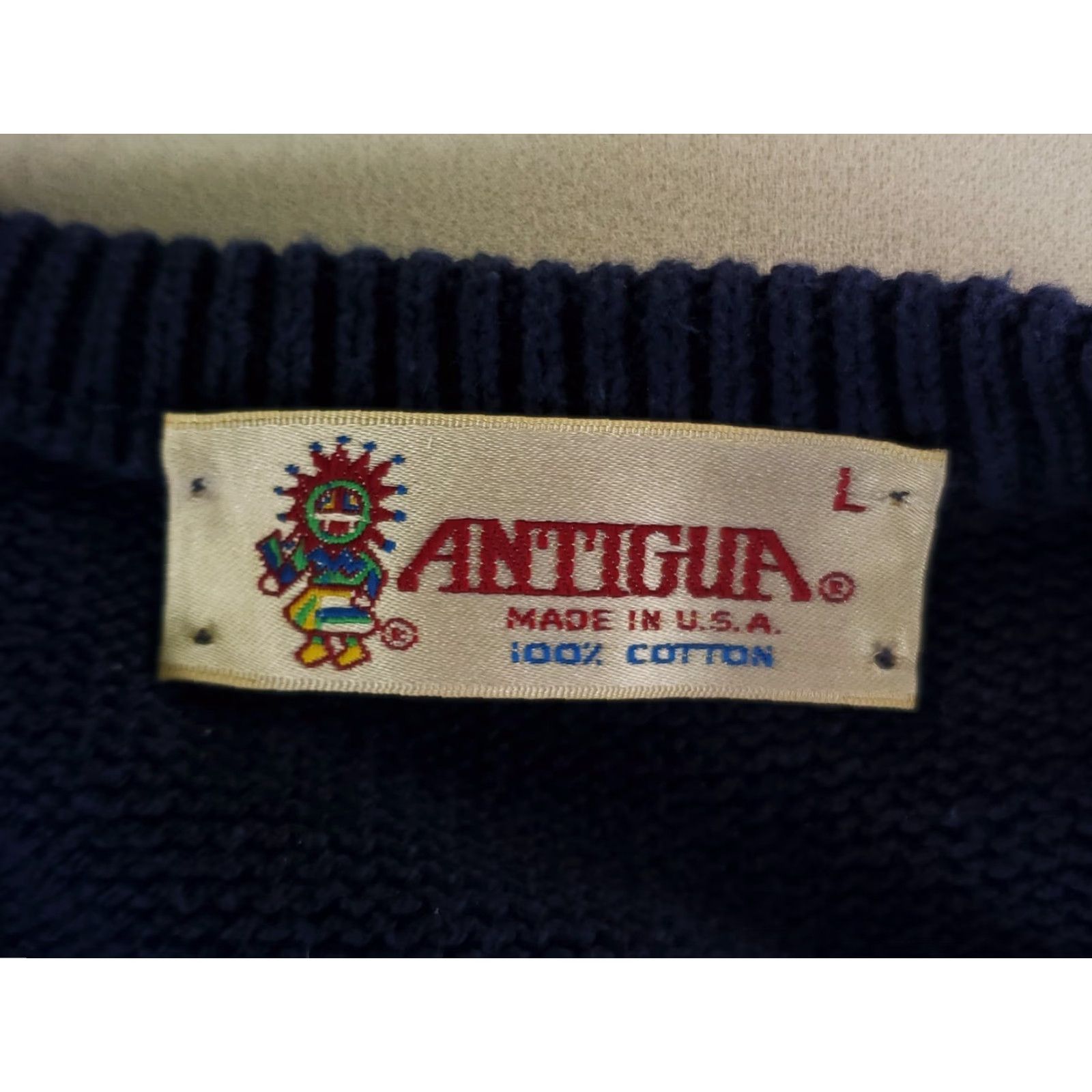 Vintage VINTAGE Antigua Sweater University Kansas Jayhawks VTG 90s V Neck Blue Mens L Pullover Shirt Size US L / EU 52-54 / 3 - 3 Thumbnail