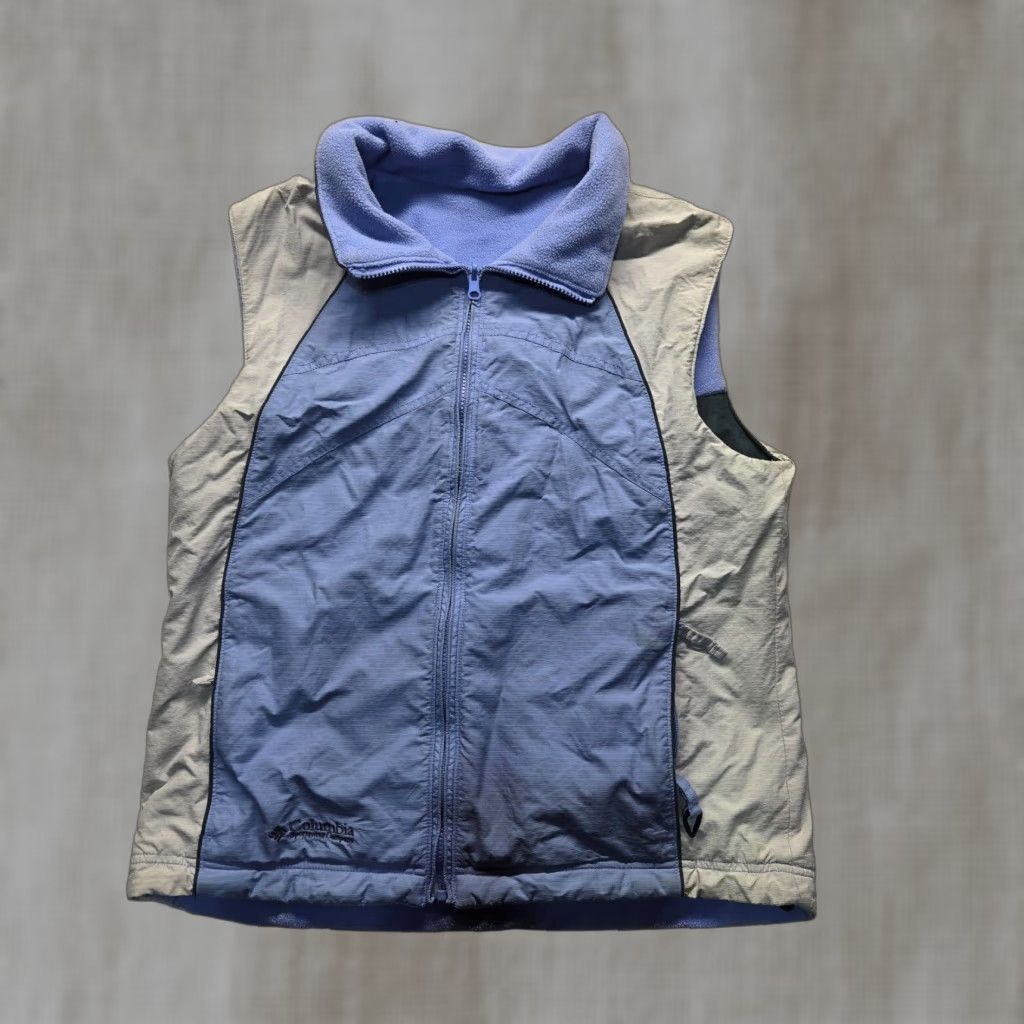 Vintage Columbia Reversible Fleece Vest Women's Size M Medium Blue Zip Vest Size M / US 6-8 / IT 42-44 - 1 Thumbnail