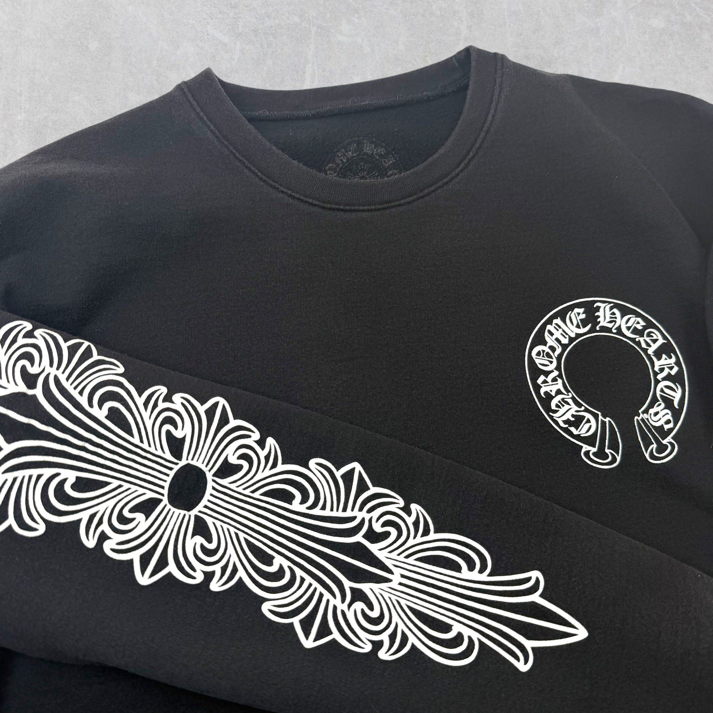 Chrome Hearts Chrome Hearts Horseshoe Floral Crewneck Black S Size US S / EU 44-46 / 1 - 3 Thumbnail