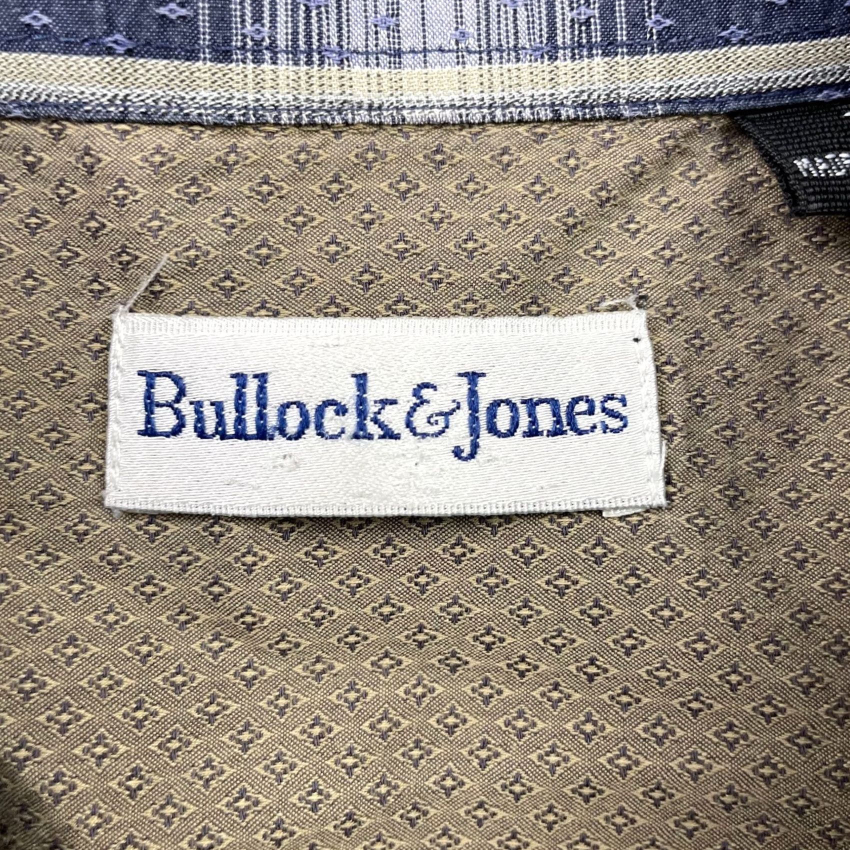 Vintage Bullock & Jones Men's Button Shirt Stripe Blue/Beige Long Sleeve Flip Cuffs Large, 100% Cotton, Button-Front, Collared, Casual, Regular Fit Size US L / EU 52-54 / 3 - 3 Thumbnail