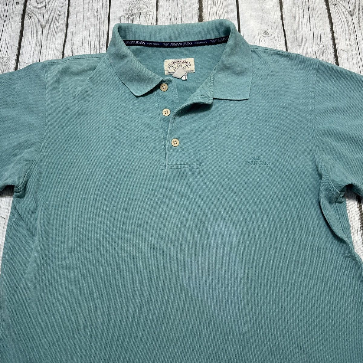 Armani × Vintage Vintage Armani Jeans polo shirt Size US L / EU 52-54 / 3 - 3 Thumbnail